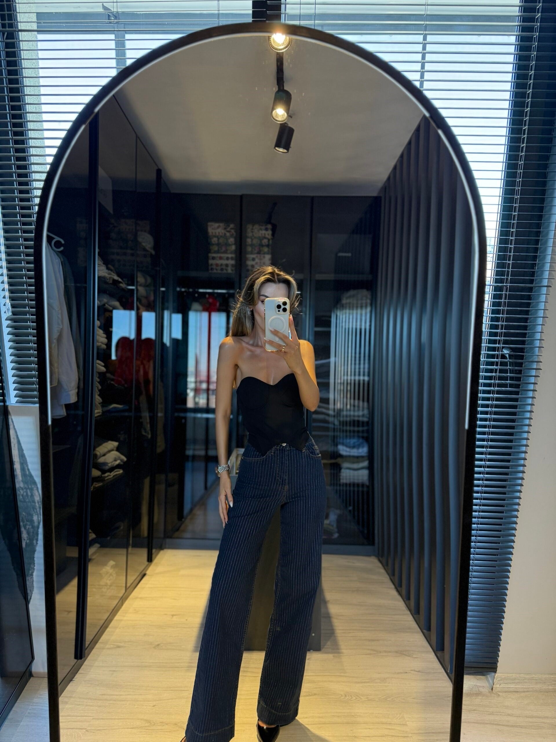 Çizgili büstiyer top