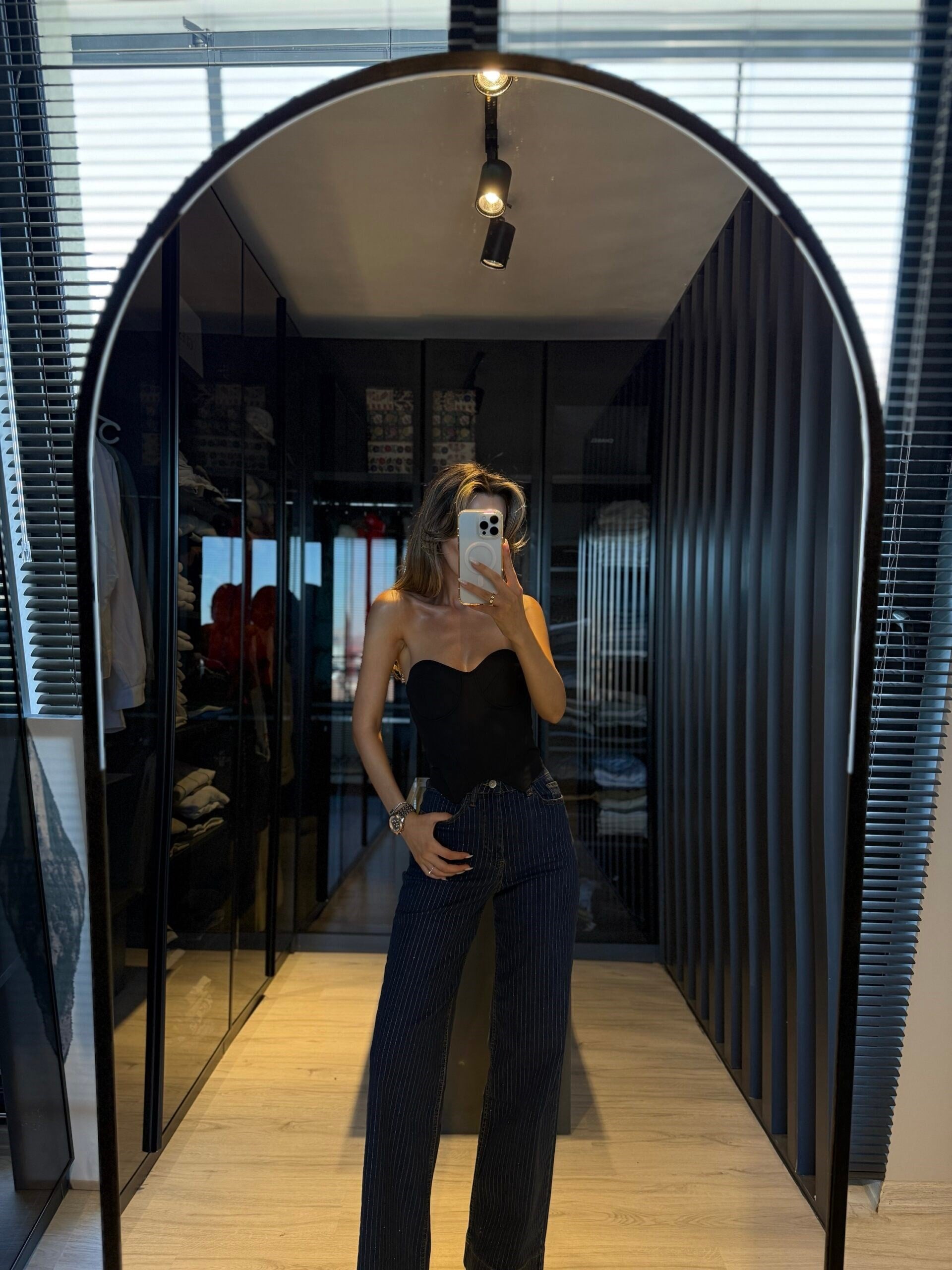 Çizgili büstiyer top