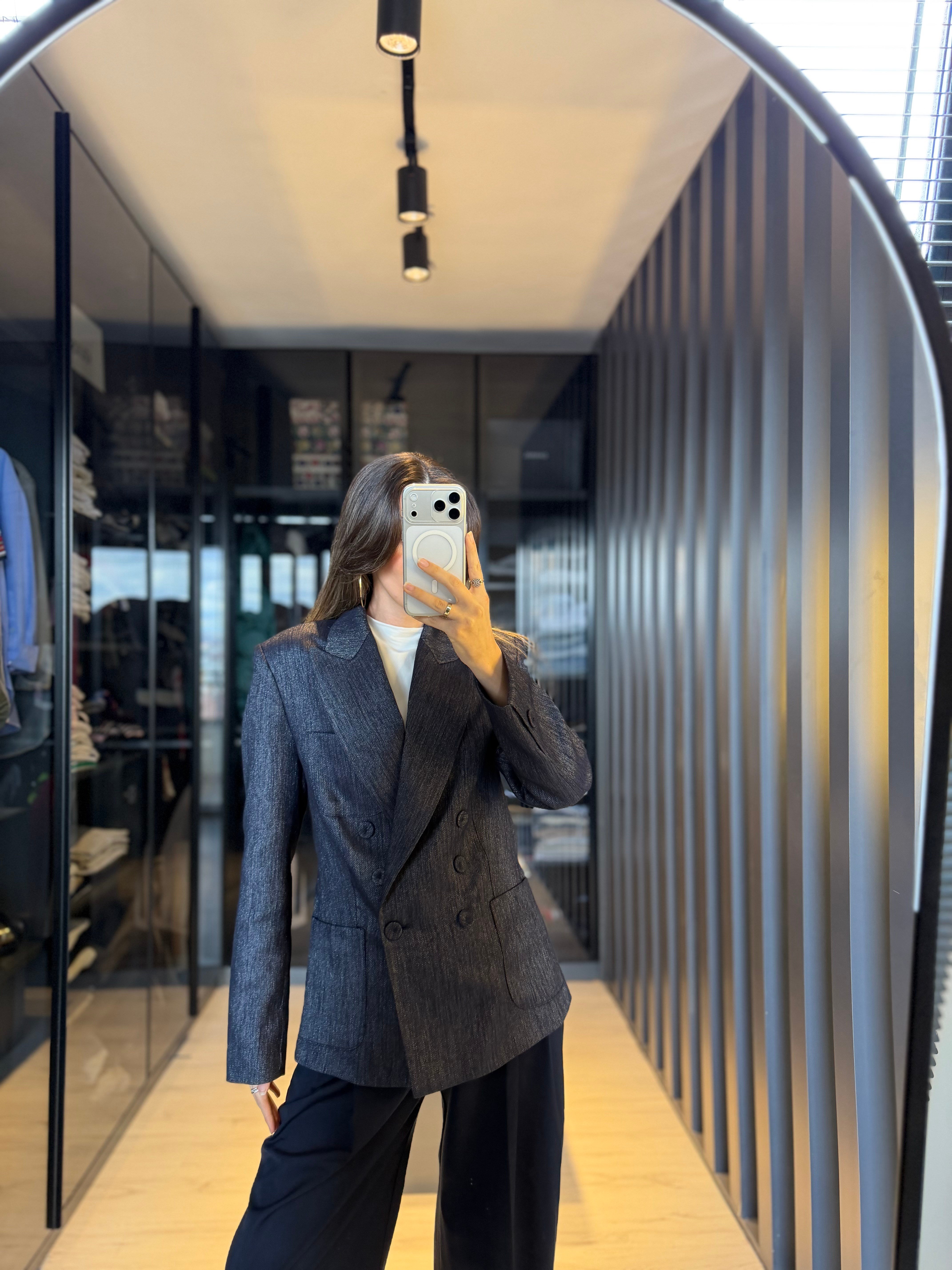 Denim Premium Kruvaze Ceket 