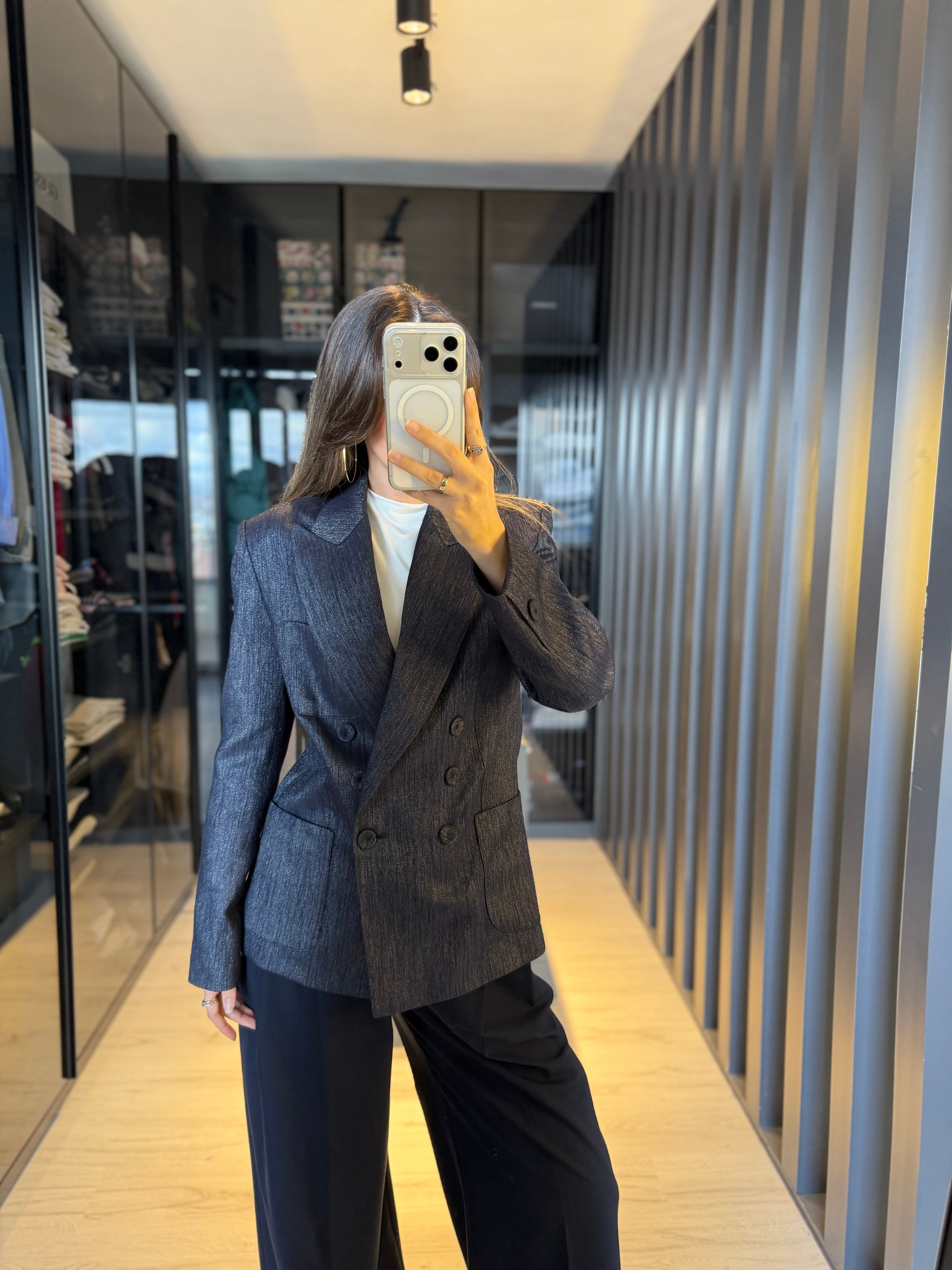 Denim Premium Kruvaze Ceket 