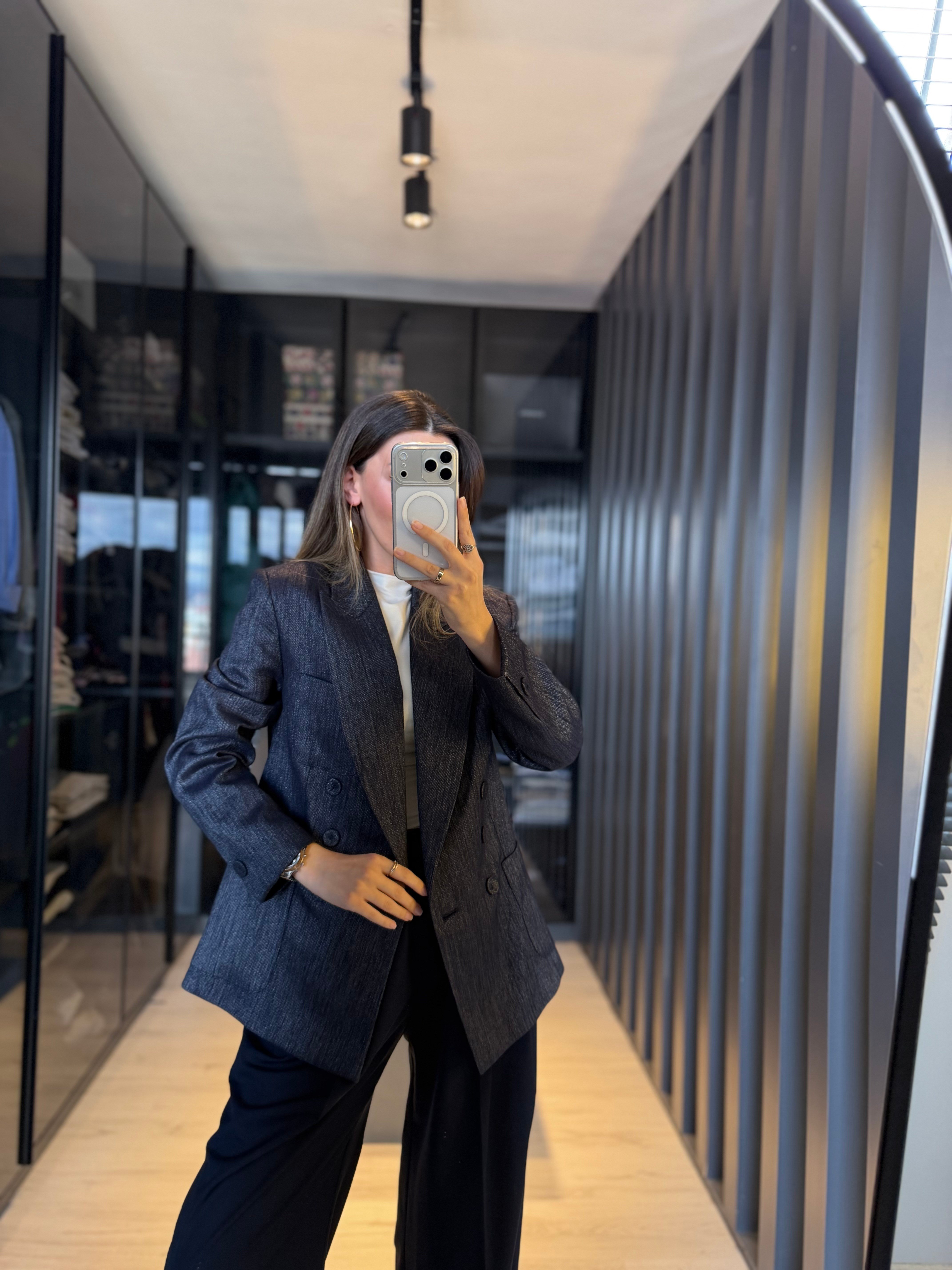 Denim Premium Kruvaze Ceket 
