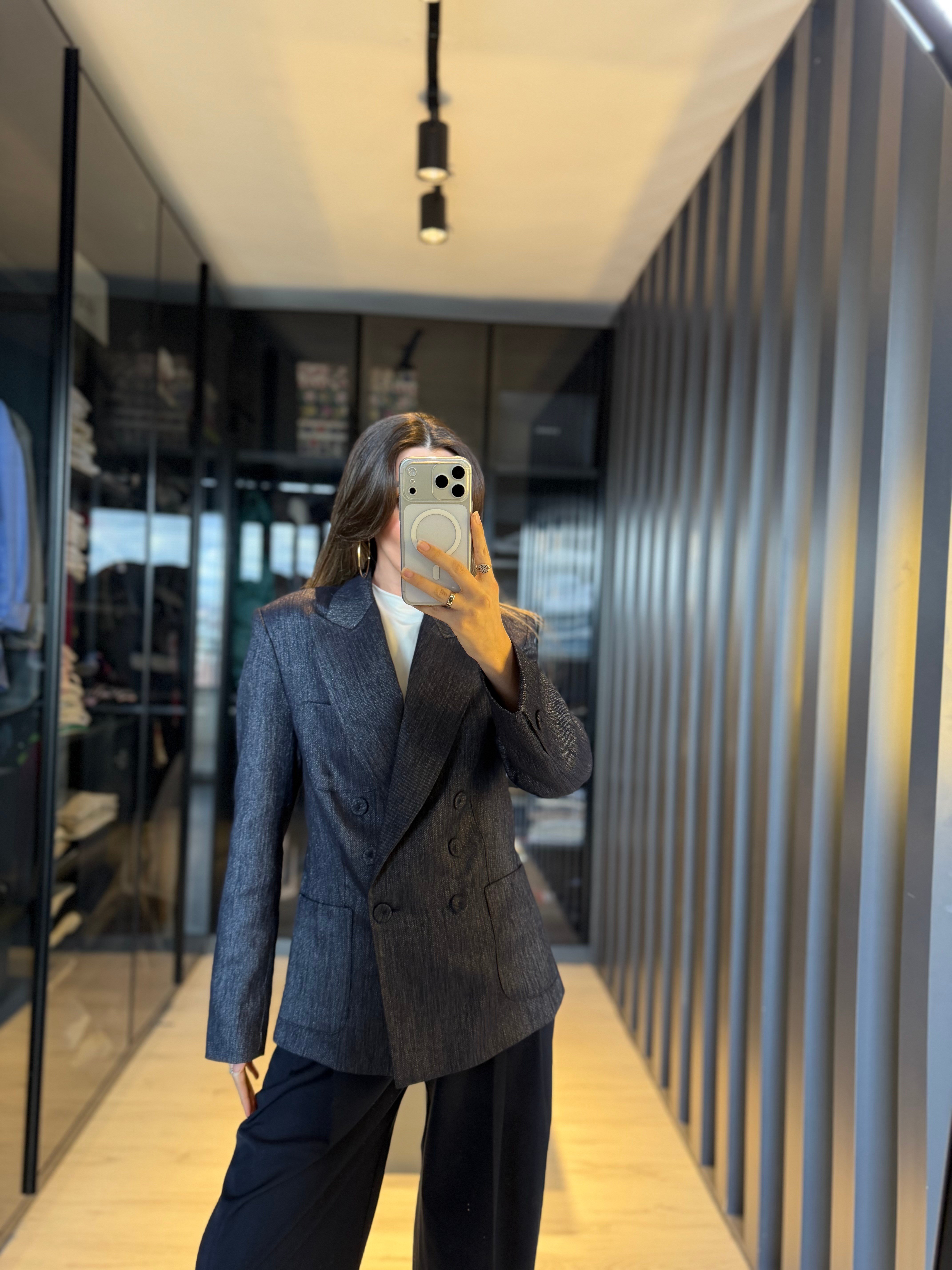 Denim Premium Kruvaze Ceket 