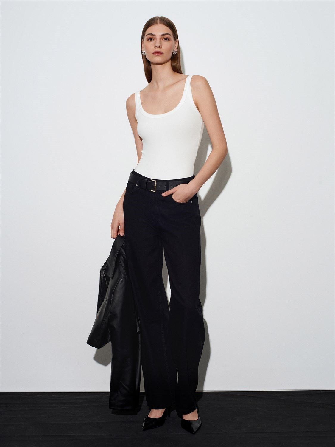 Ekru Fitilli Bodysuit