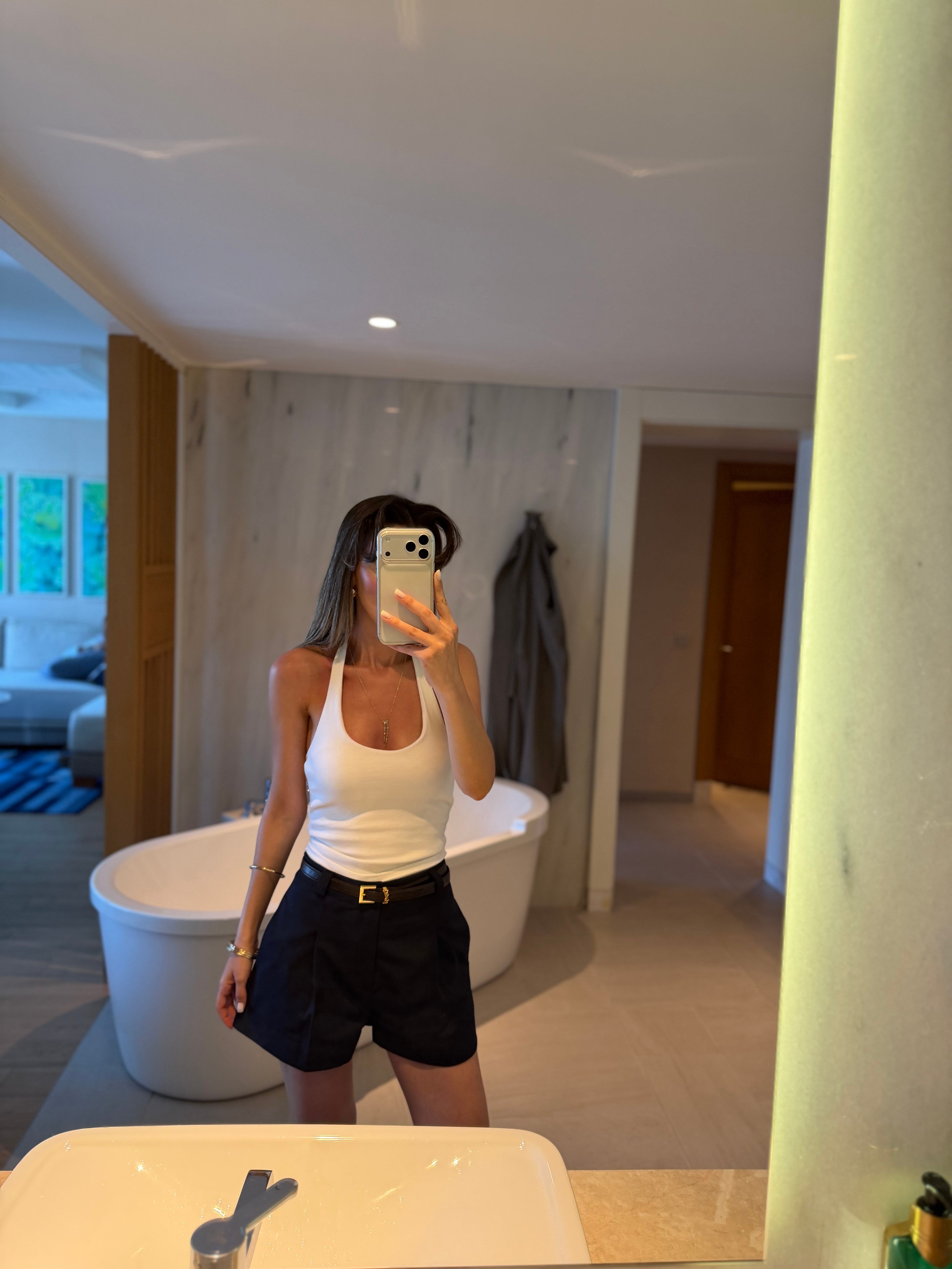 Lacivert Pileli Mini Şort 