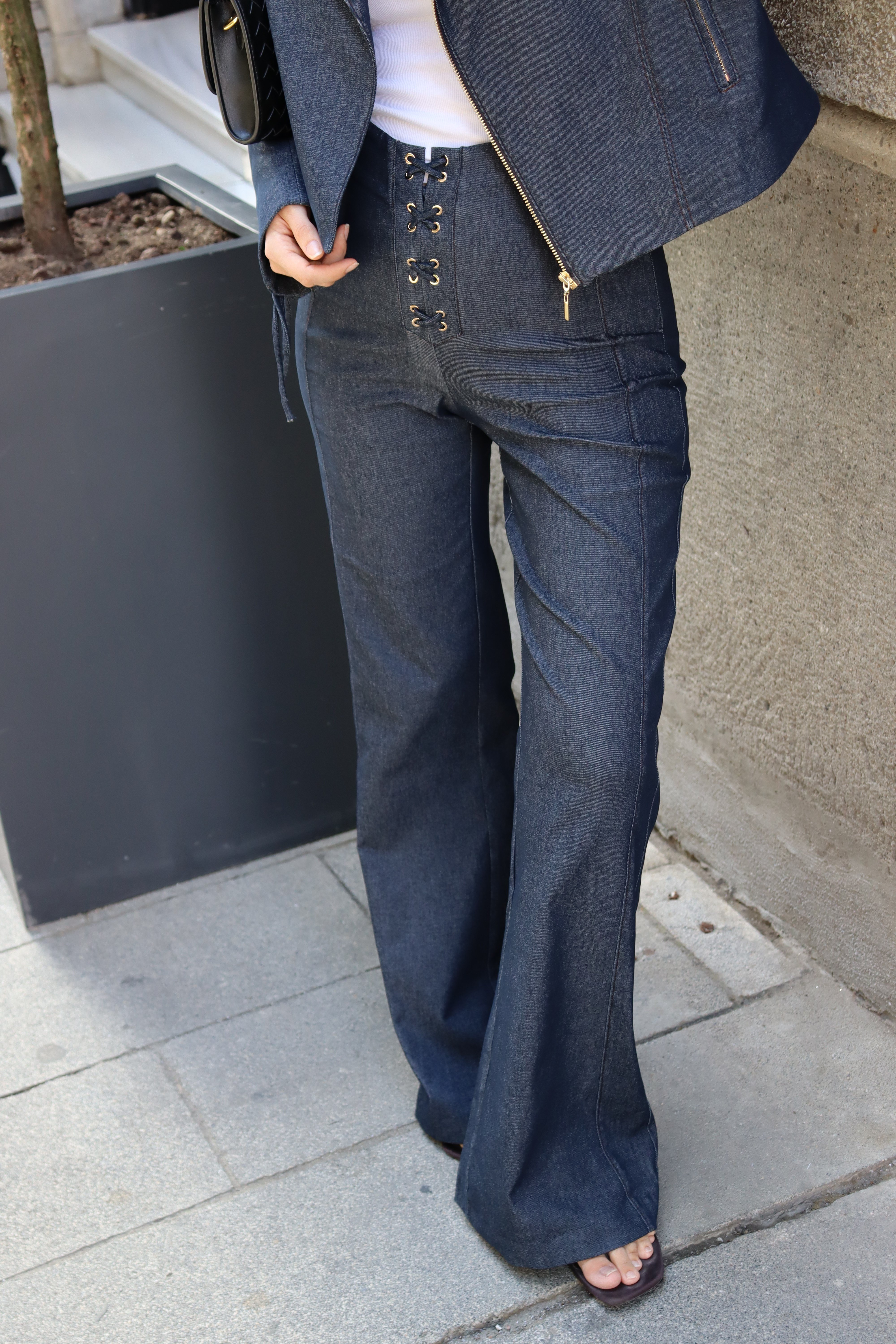 Lavicert Denim Kuşgözü Detaylı Ceket Pantolon Takım