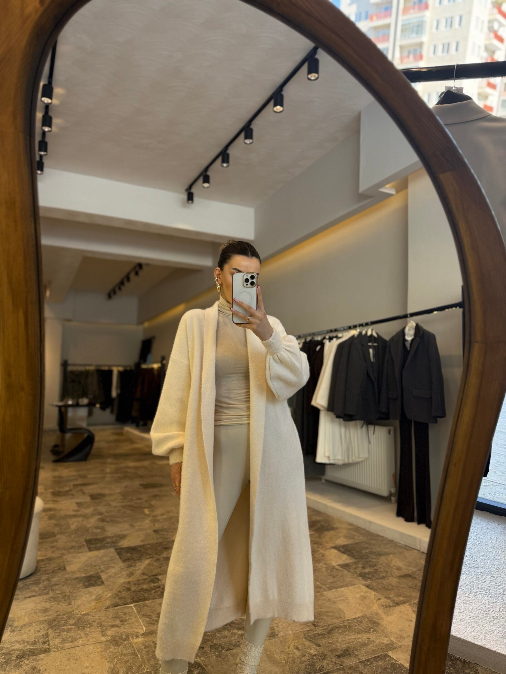 Maxi boy triko hırka