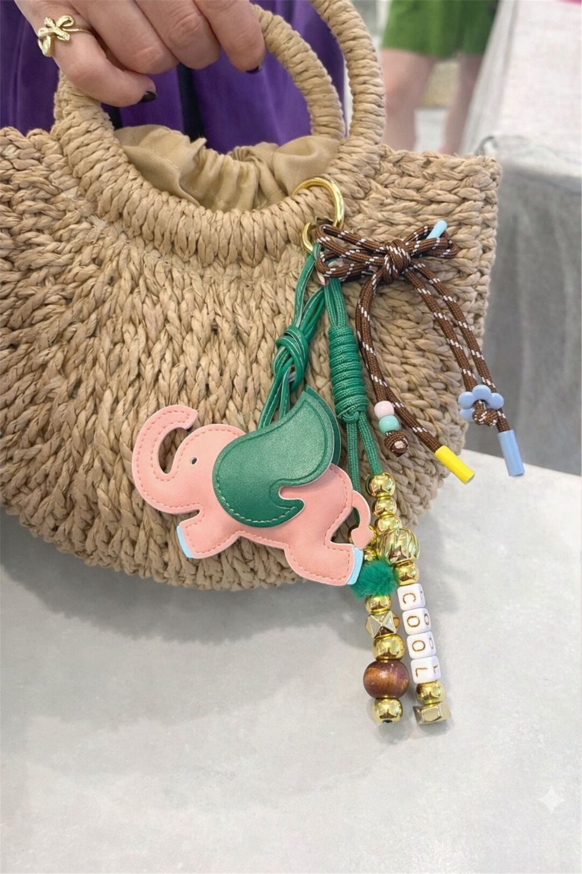 Açık Pembe Fil Charm | Telefon ve Çanta Süsü, Sevimli Anahtarlık Aksesuarı