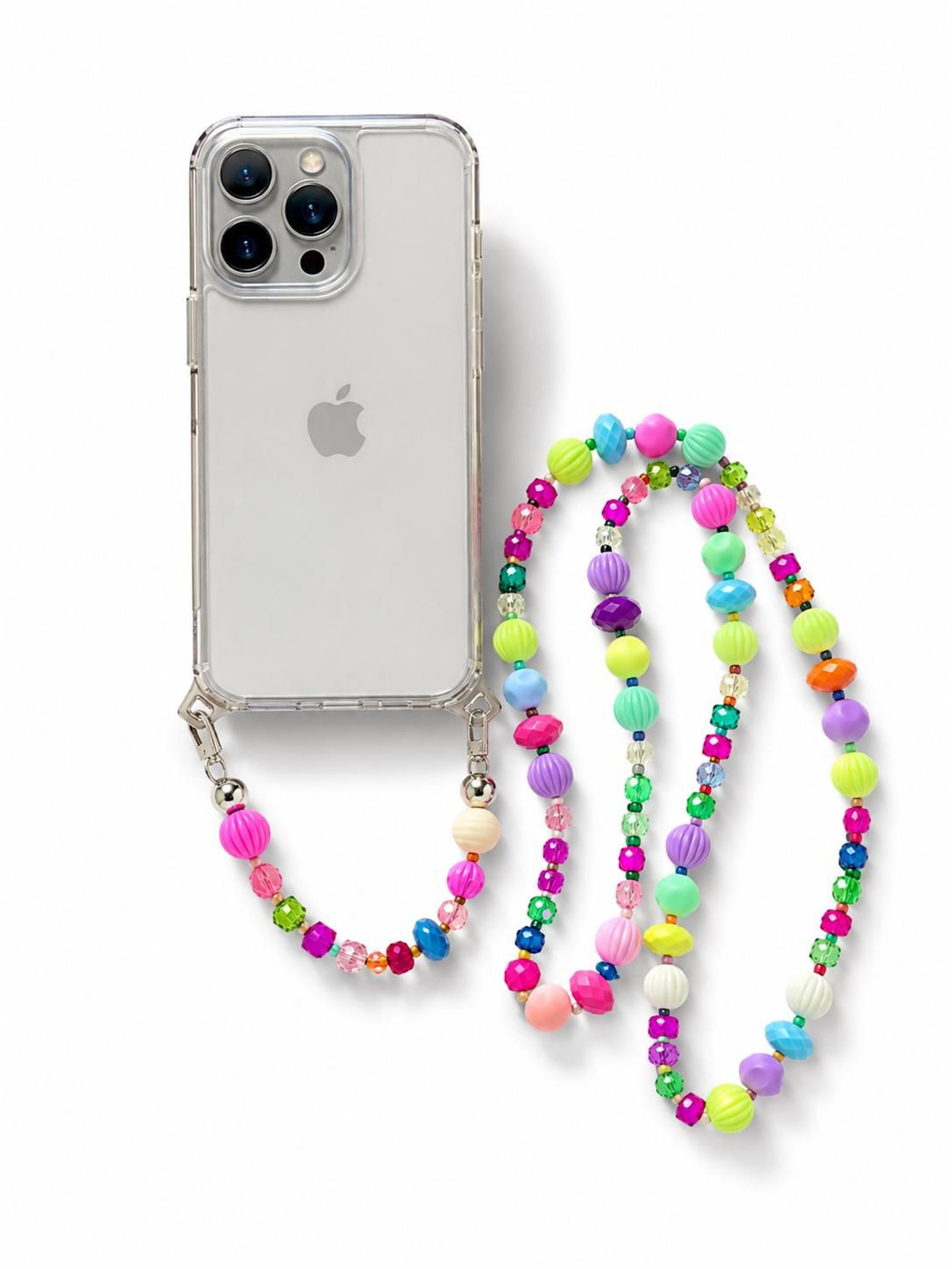 Iconic Neon Rengarenk Telefon Boyun Askısı, Çapraz Telefon İpi ve Askısı