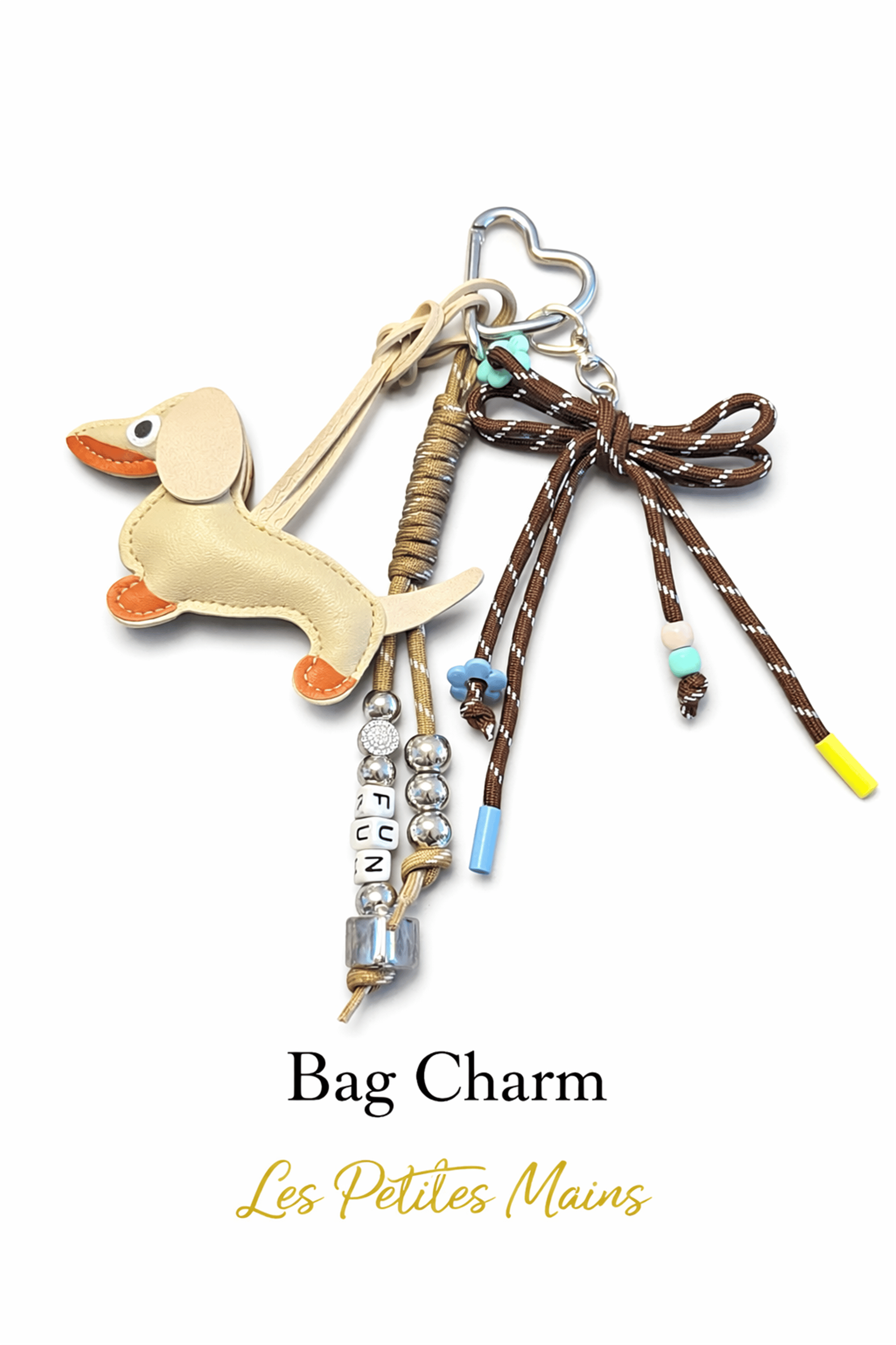 Krem Sosis Köpek Charm | Telefon ve Çanta Süsü, Sevimli Anahtarlık Aksesuarı
