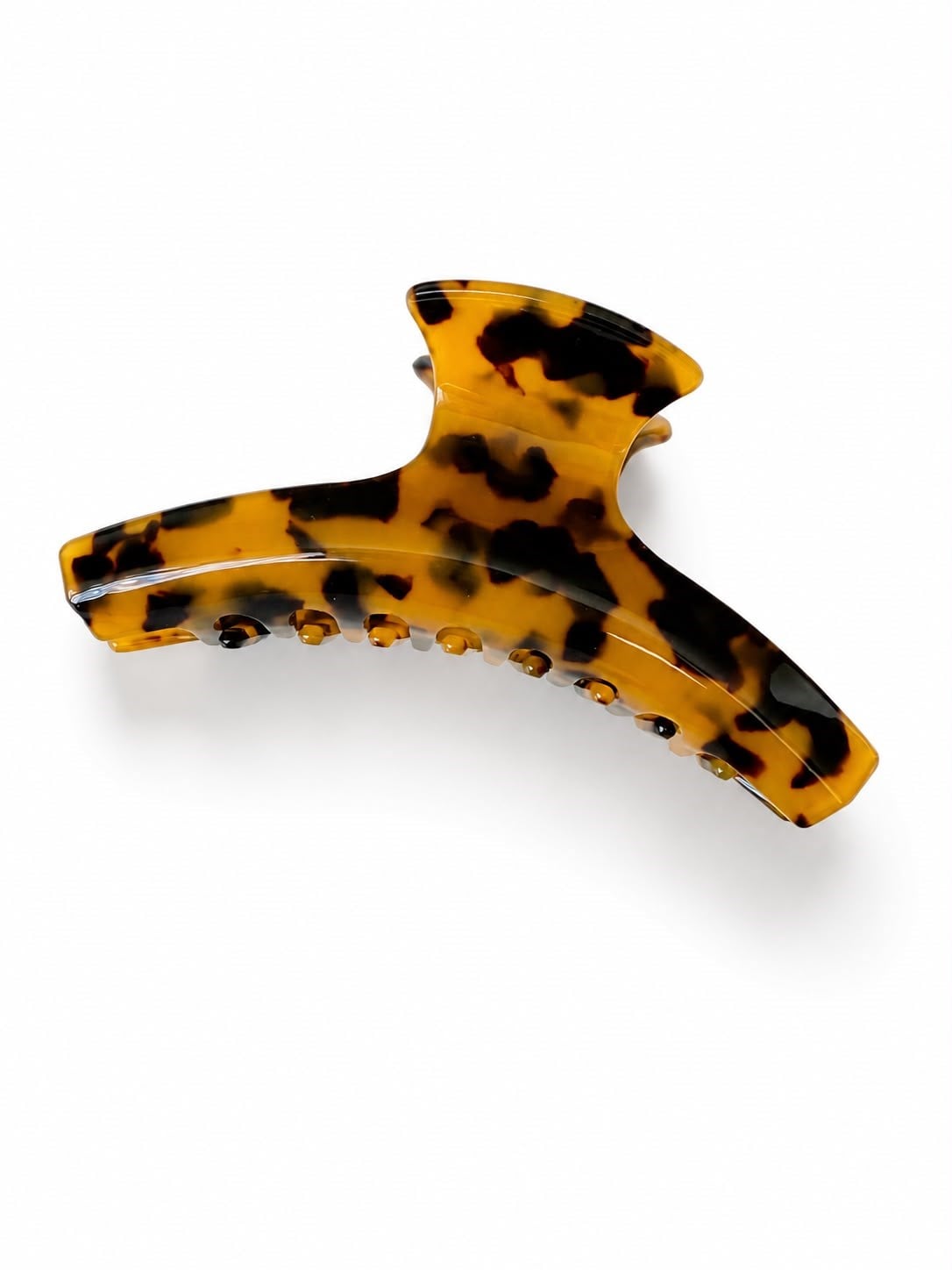 Les Petites Mains Leopar Desenli Kavisli Kemik Asetat Mandal Toka