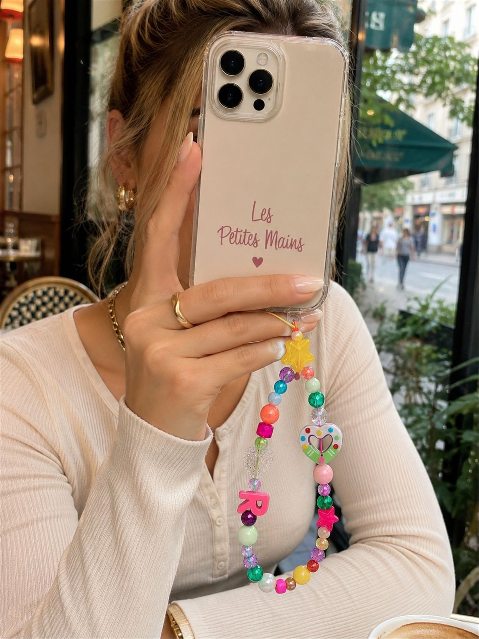 Name Pop R Telefon Askısı, Boncuklu Telefon Charmı ve Çanta Aksesuarı