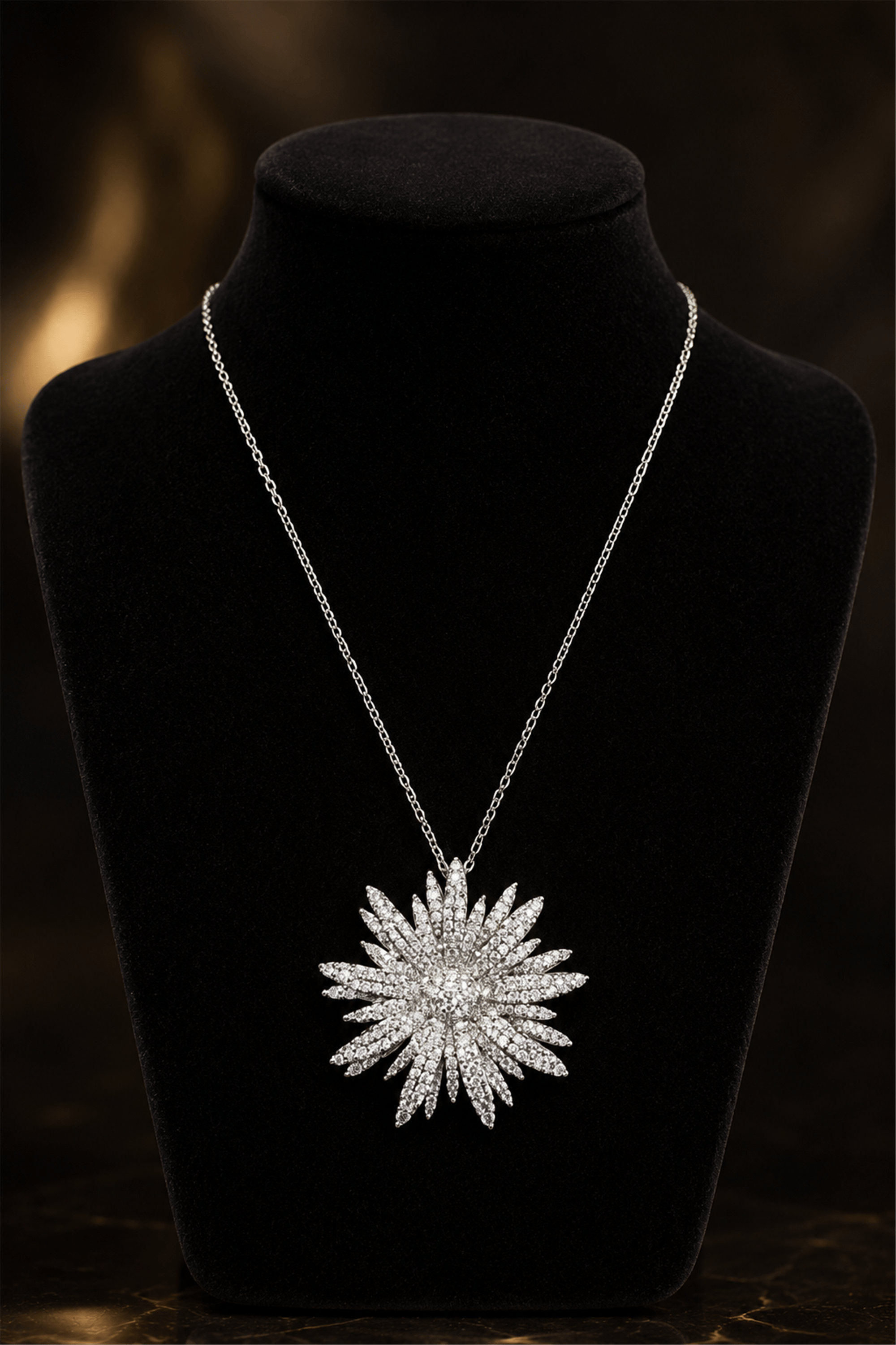 Silver Flower Necklace Kolye | Şık El Yapımı Bijuteri Kadın Kolyesi