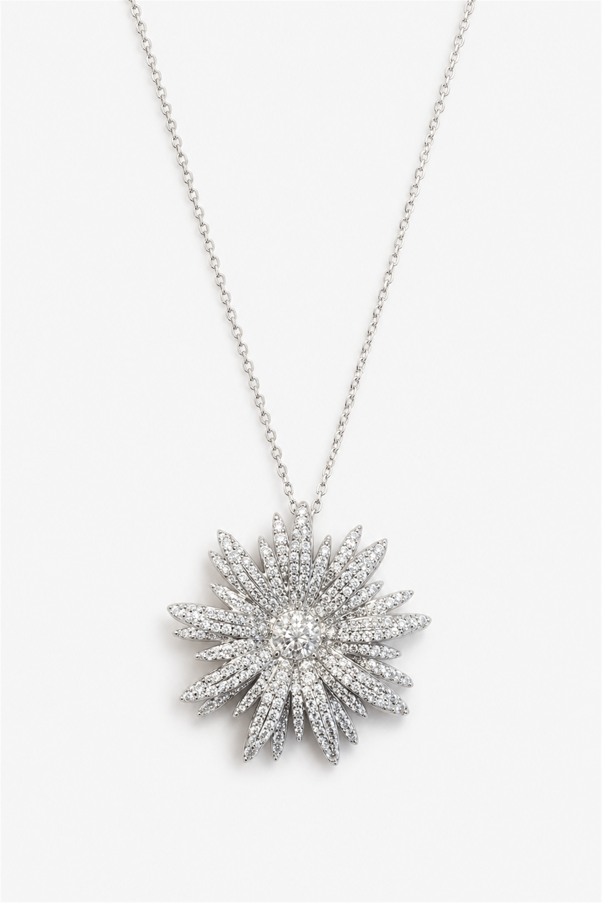 Silver Flower Necklace Kolye | Şık El Yapımı Bijuteri Kadın Kolyesi