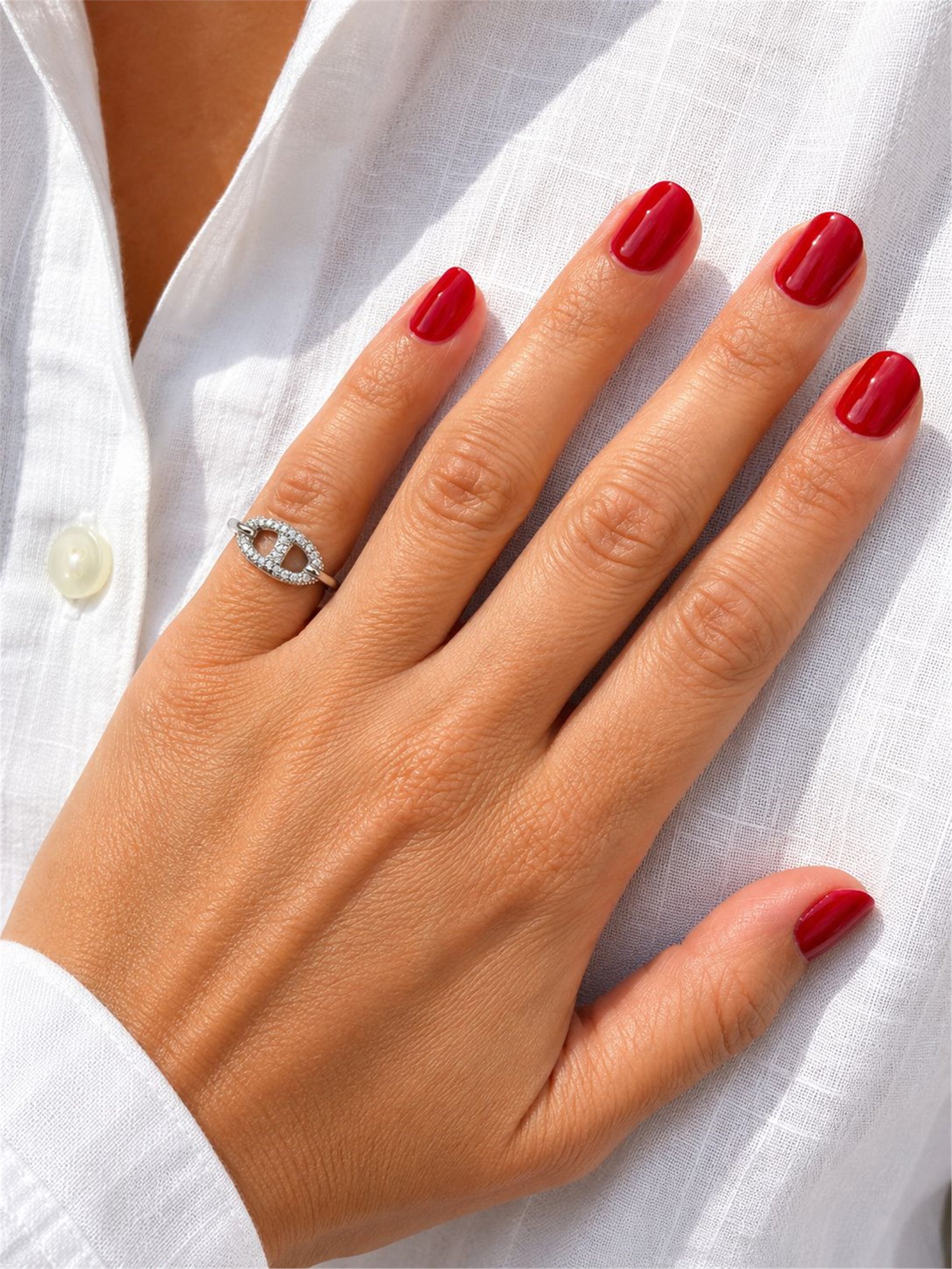 Zirkon Taşlı Gümüş Renk Minimal Bijuteri Yüzük | Ayarlanabilir Şık Kadın Yüzüğü
