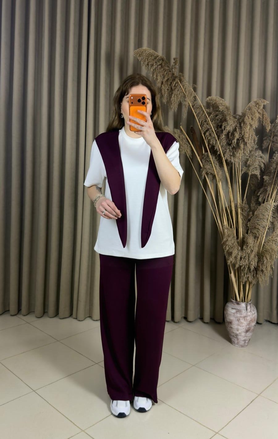 Bordo Bağlama Detaylı Modal Takım