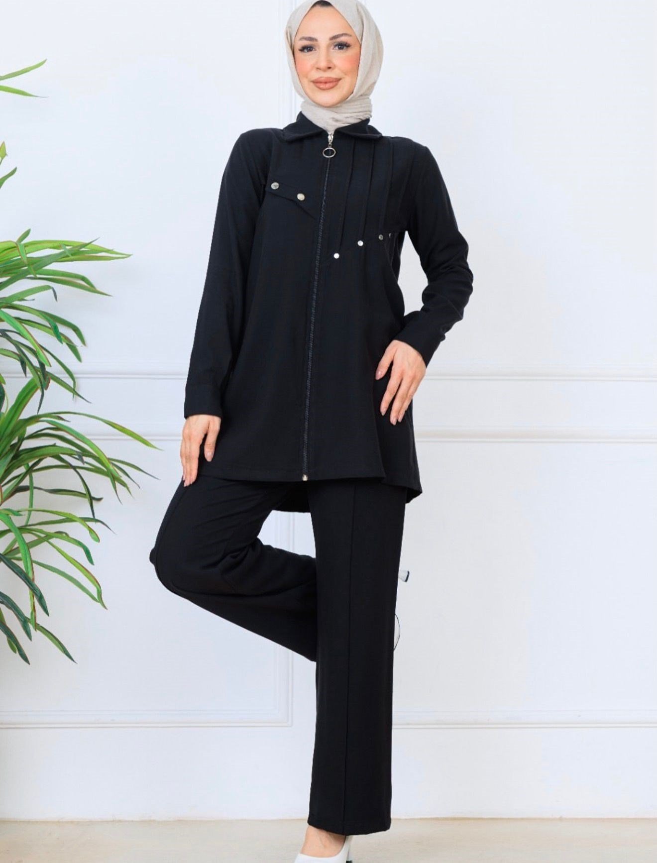 Belden Baglama Detaylı -Pantolon Takım