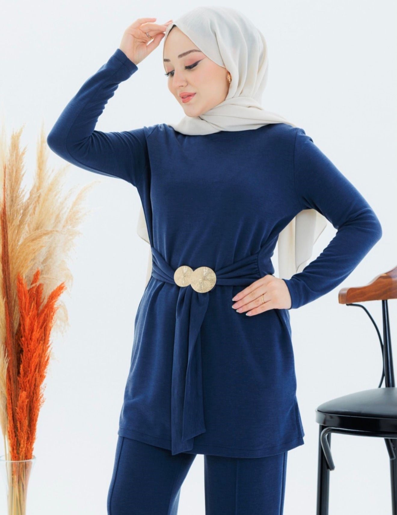 Belden Baglama Detaylı -Pantolon Takım