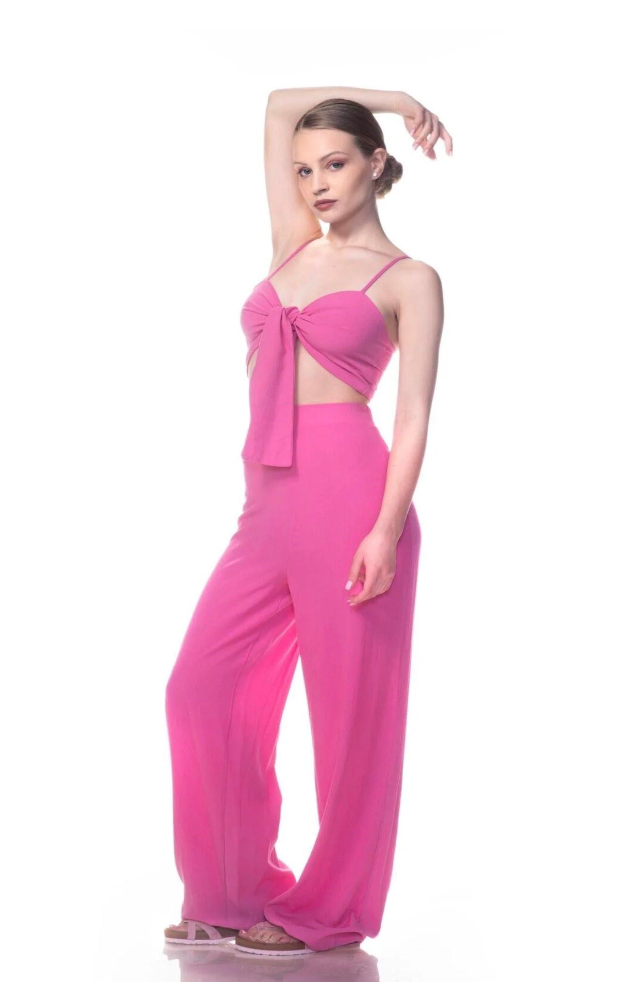 Crop Eşortman Pembe - Takım