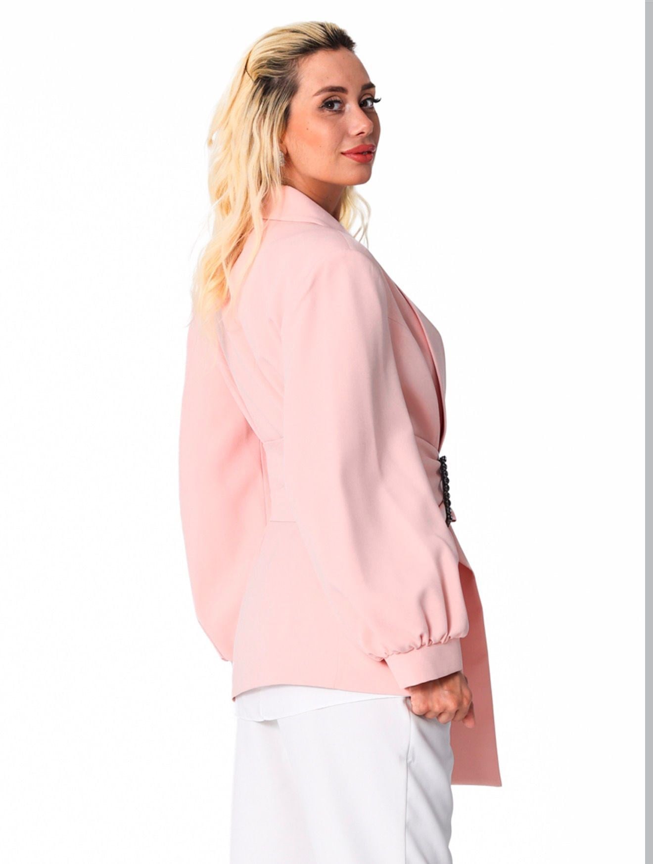 Toka Kemer Detaylı Pudra Pembe - Ceket