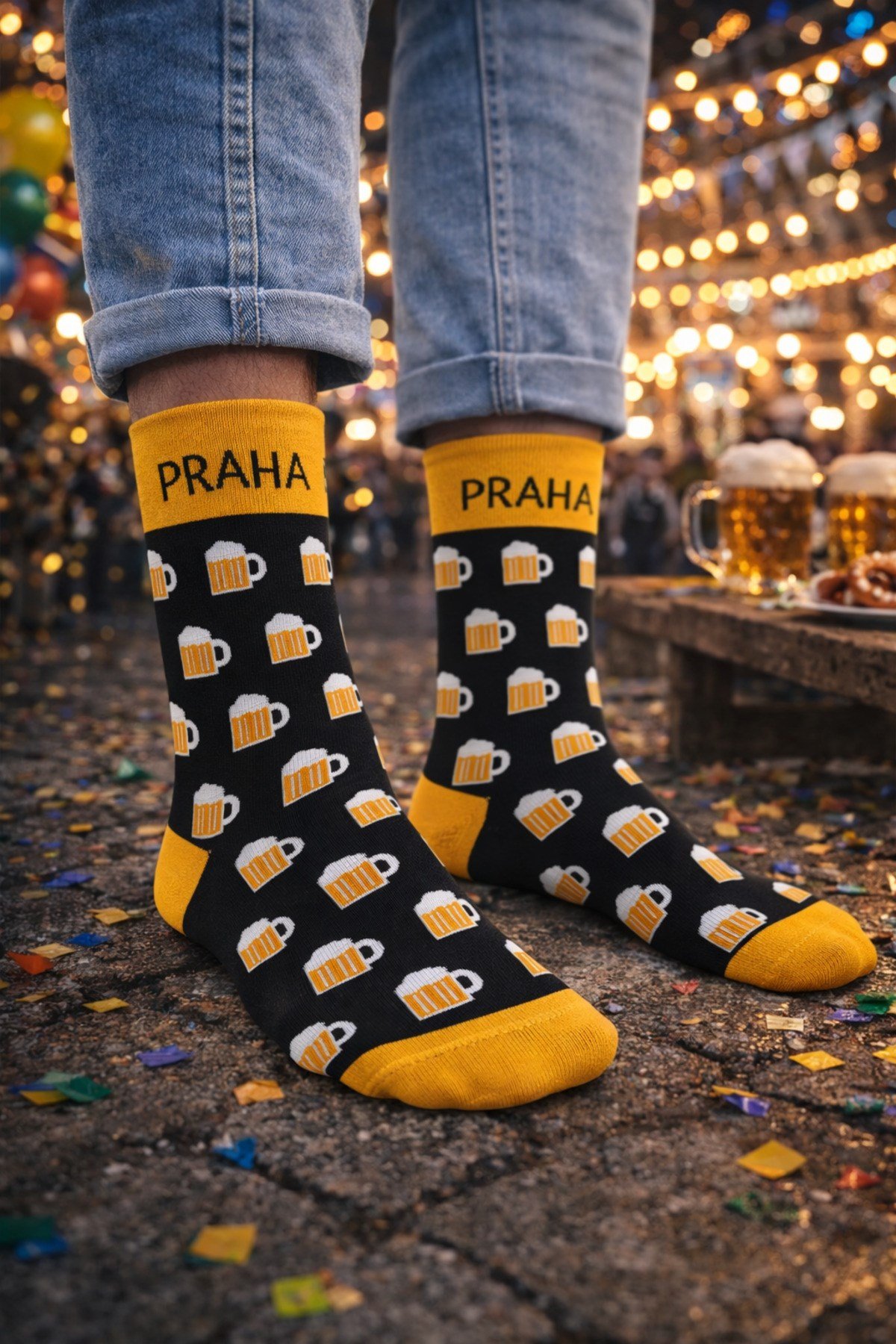 Bira Desenli Unisex Soket Çorap