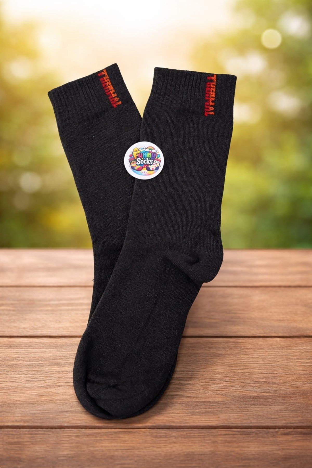 Funny Socks Termal Siyah Çorap – Sıcak Tutan & Konforlu