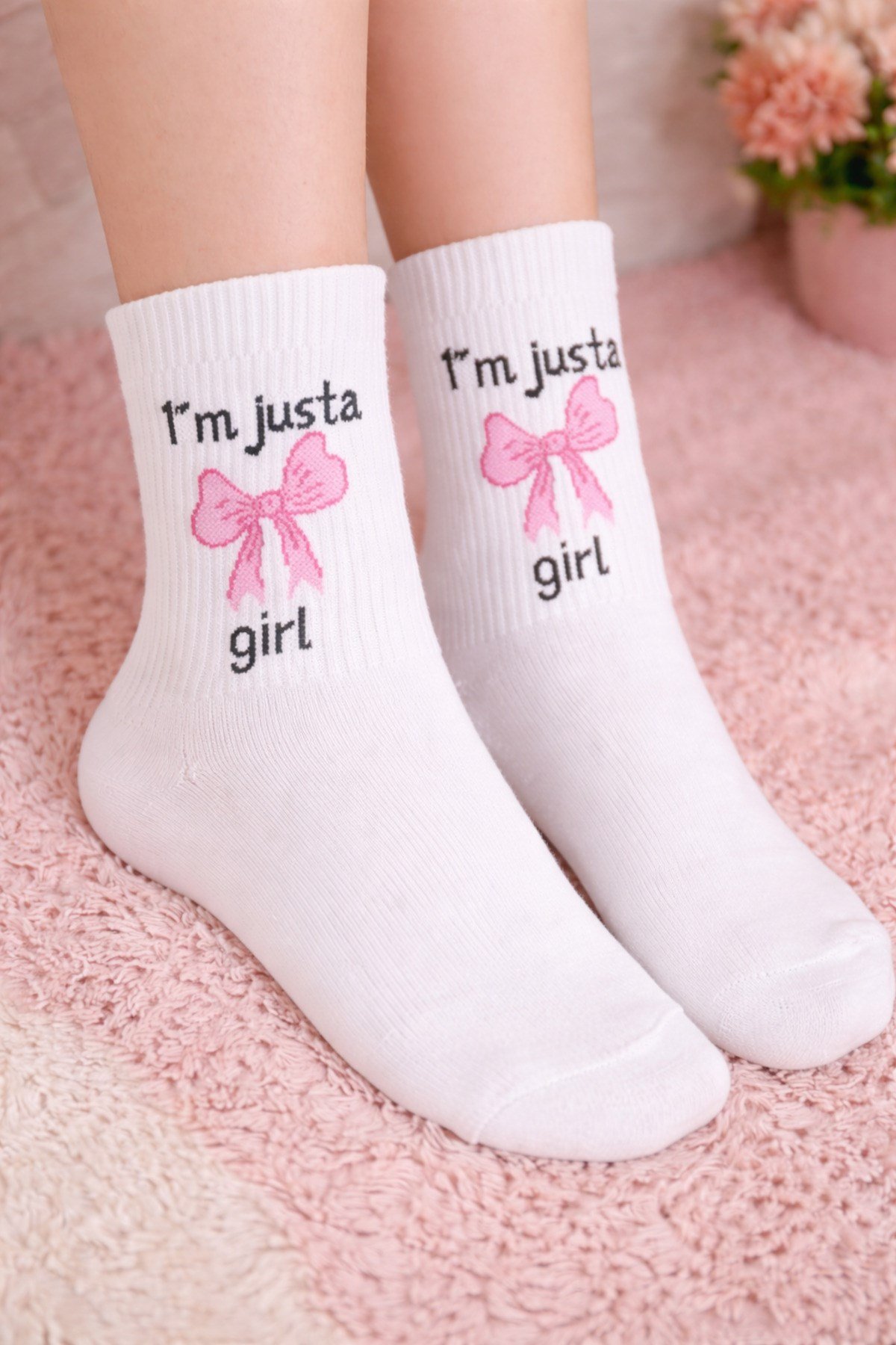 I'm Just a Girl Desenli Kadın Çorap