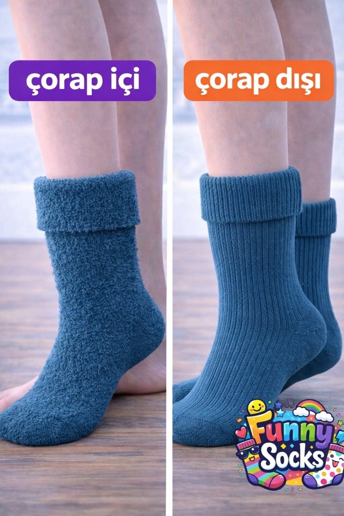 Merino Yünlü Termal Kışlık Çorap – Üst Düzey Sıcaklık & Konfor