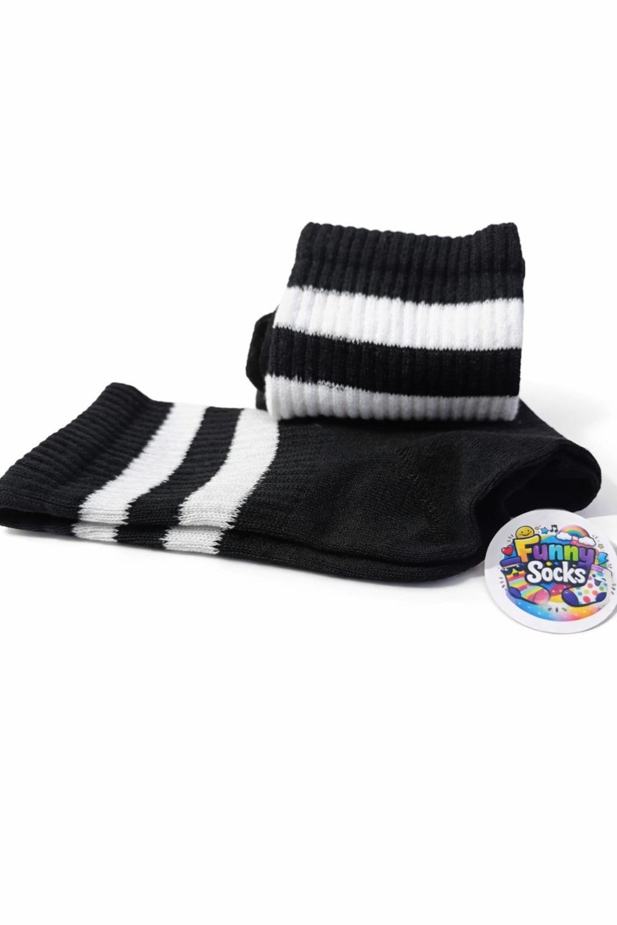 Siyah Çizgili Günlük Çorap – 2’li Set
