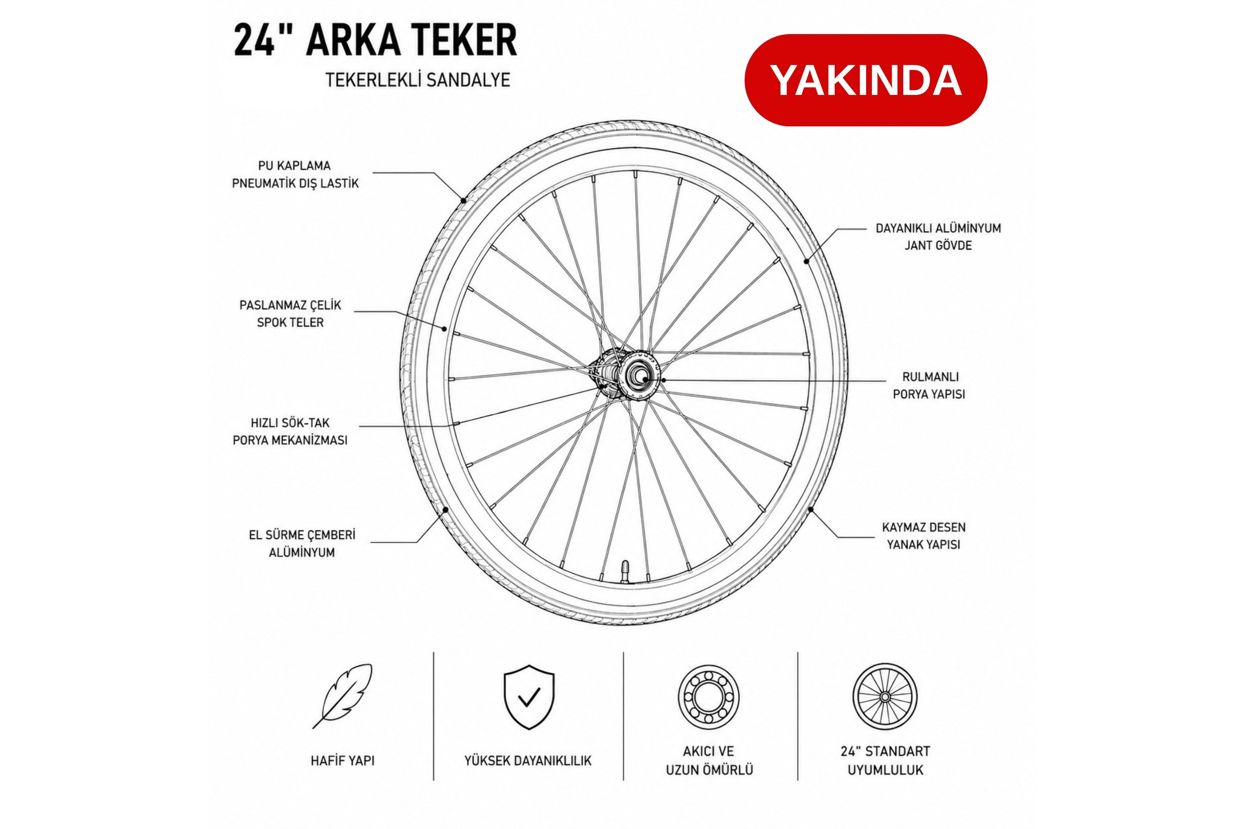 Golz 24inç Arka Teker