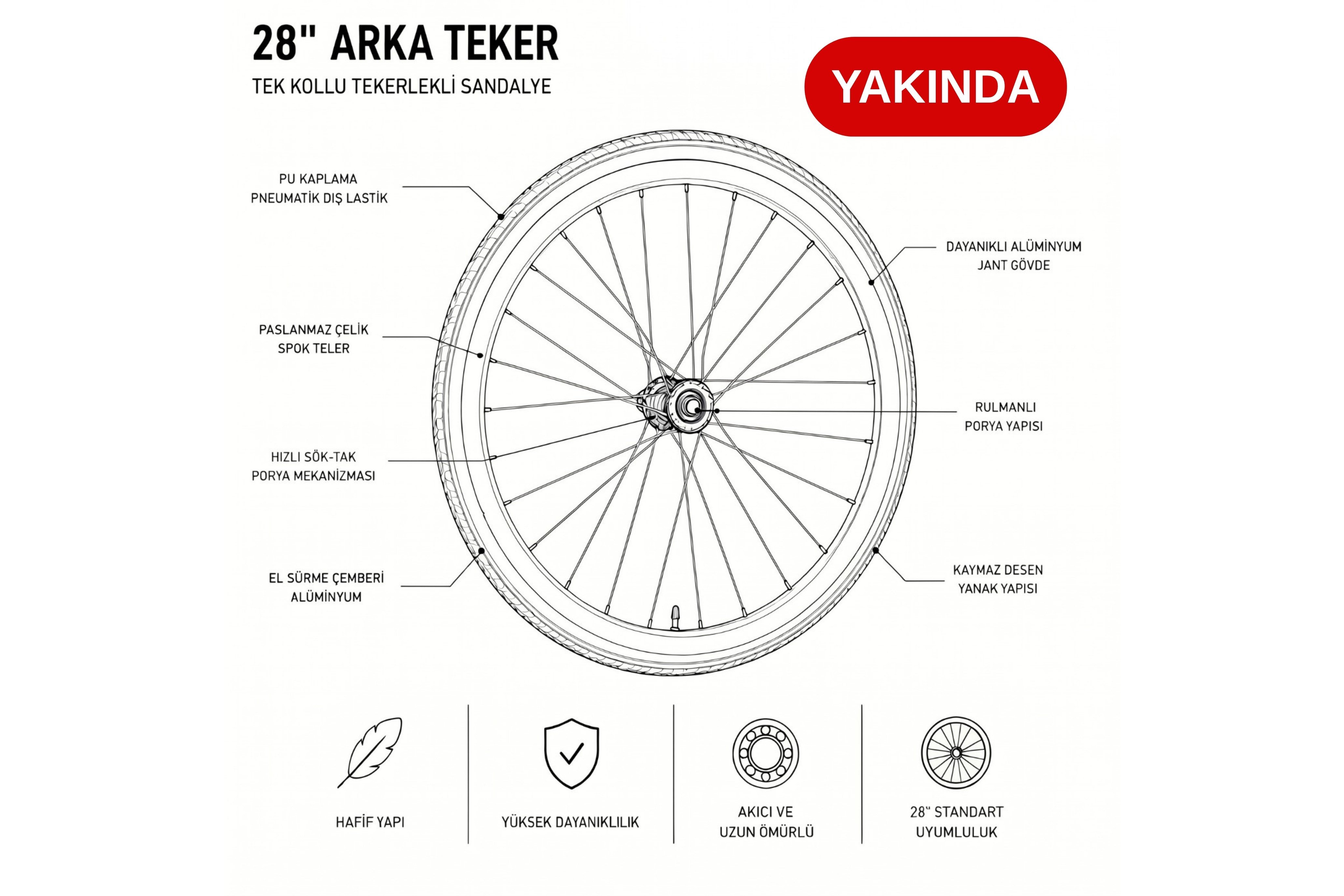 Golz 28inç Arka Teker