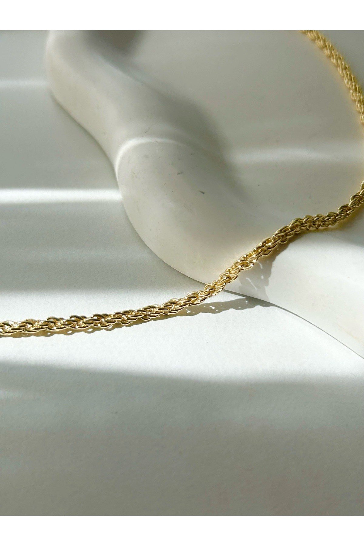 14K Altın Kaplama Burgu Model Zincir Kolye