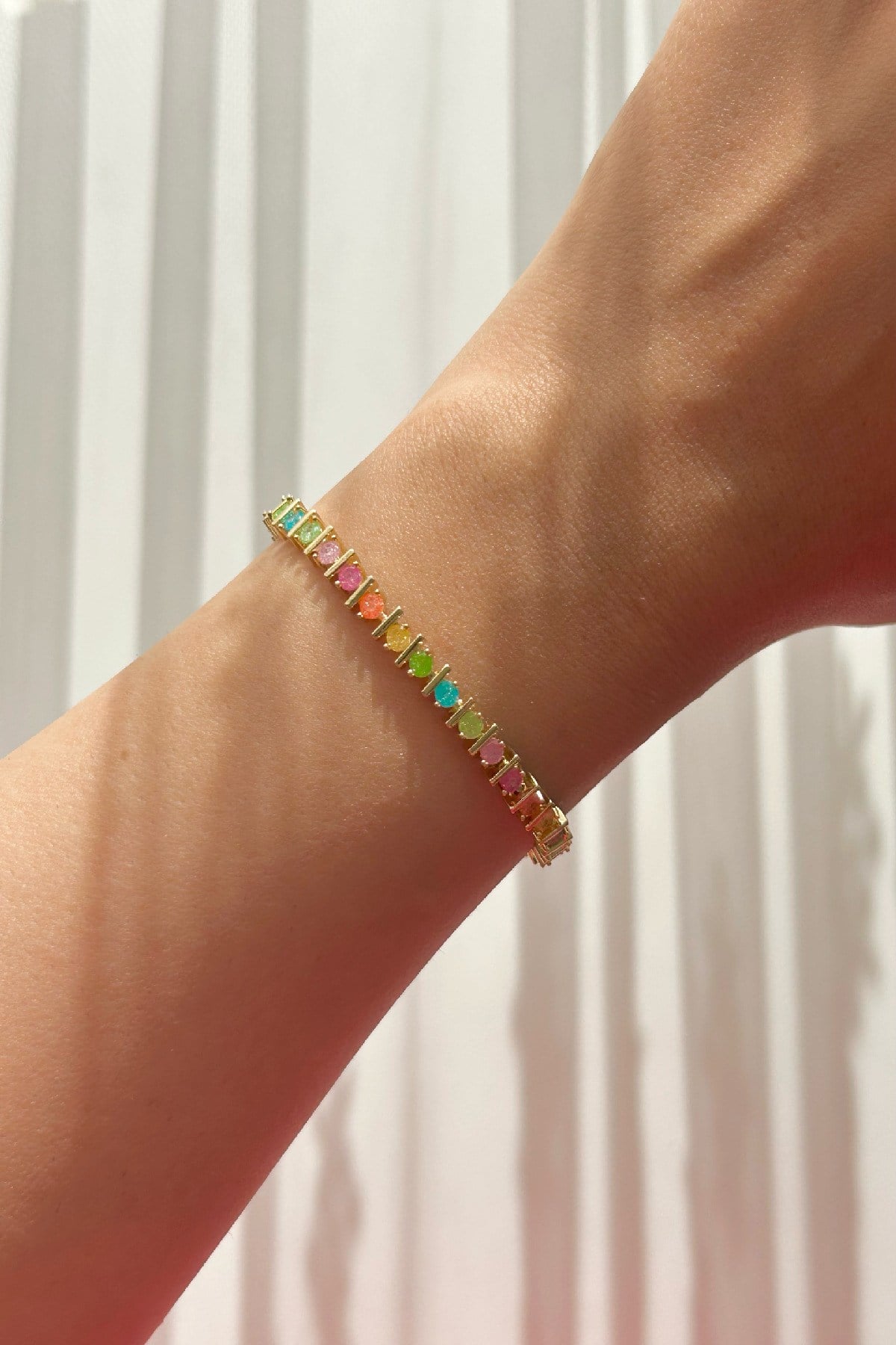 14K Altın Kaplama Renkli Su Yolu - Ayarlanabilir (17 cm+2 cm)