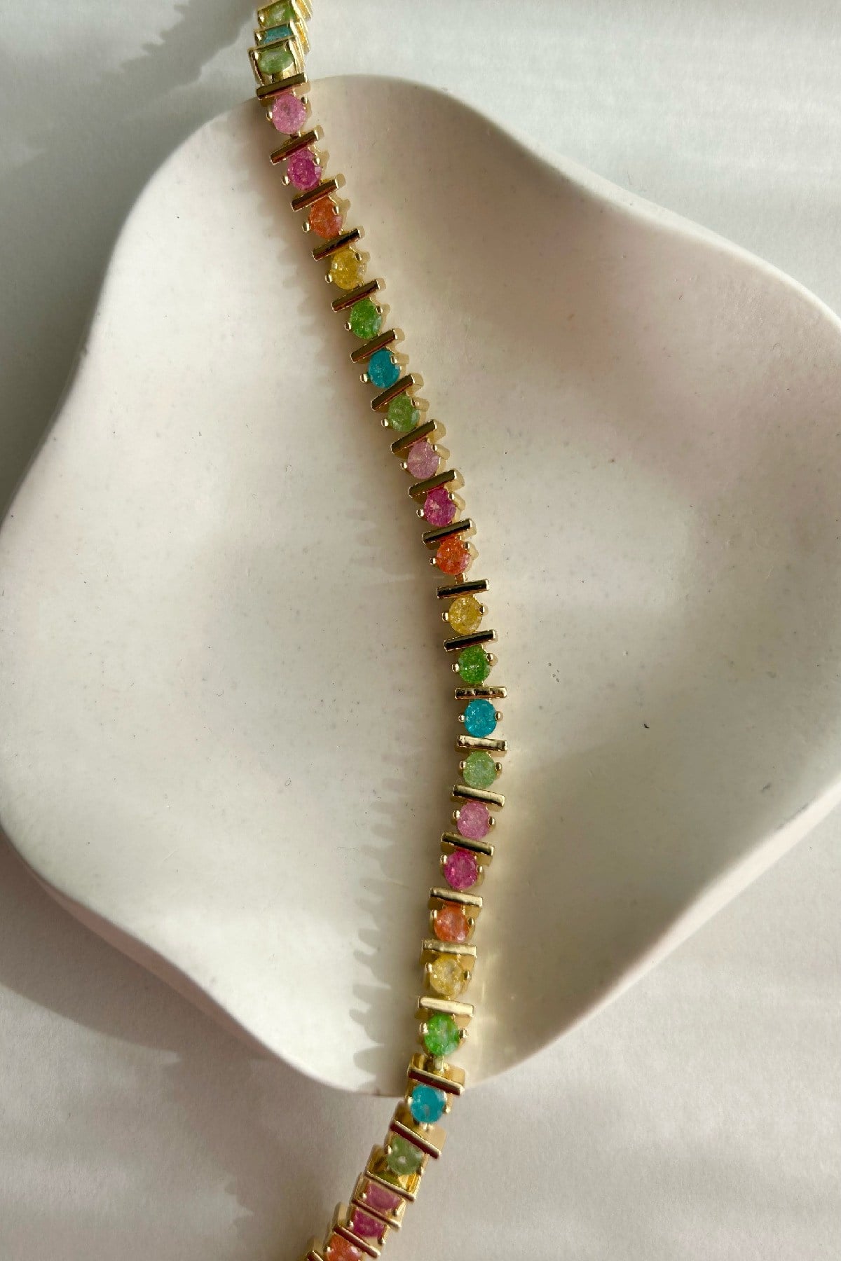 14K Altın Kaplama Renkli Su Yolu - Ayarlanabilir (17 cm+2 cm)