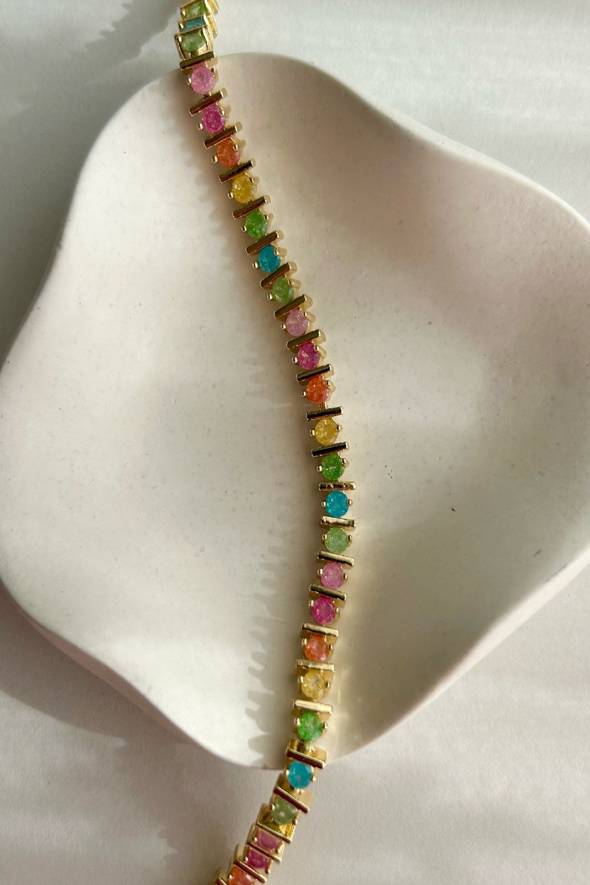 14K Altın Kaplama Renkli Su Yolu - Ayarlanabilir (17 cm+2 cm)