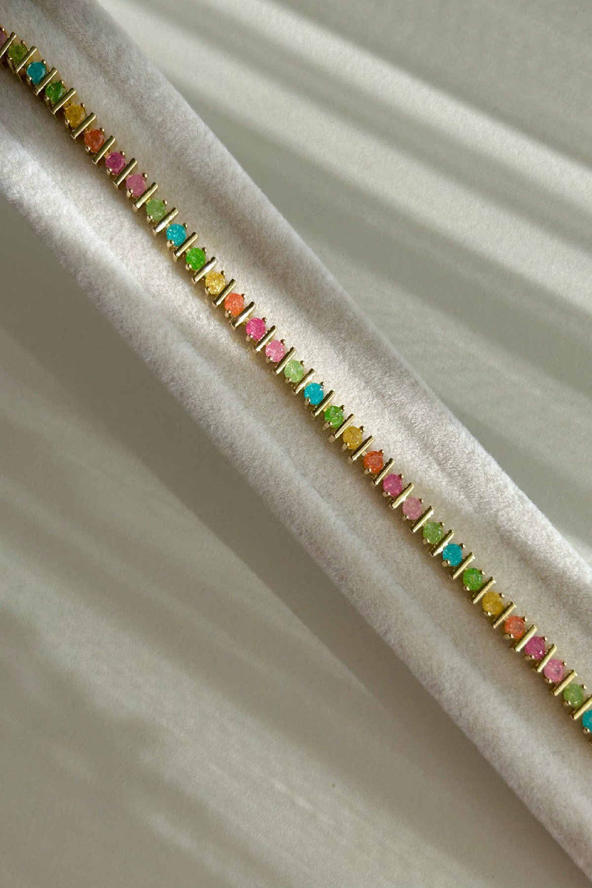 14K Altın Kaplama Renkli Su Yolu - Ayarlanabilir (17 cm+2 cm)