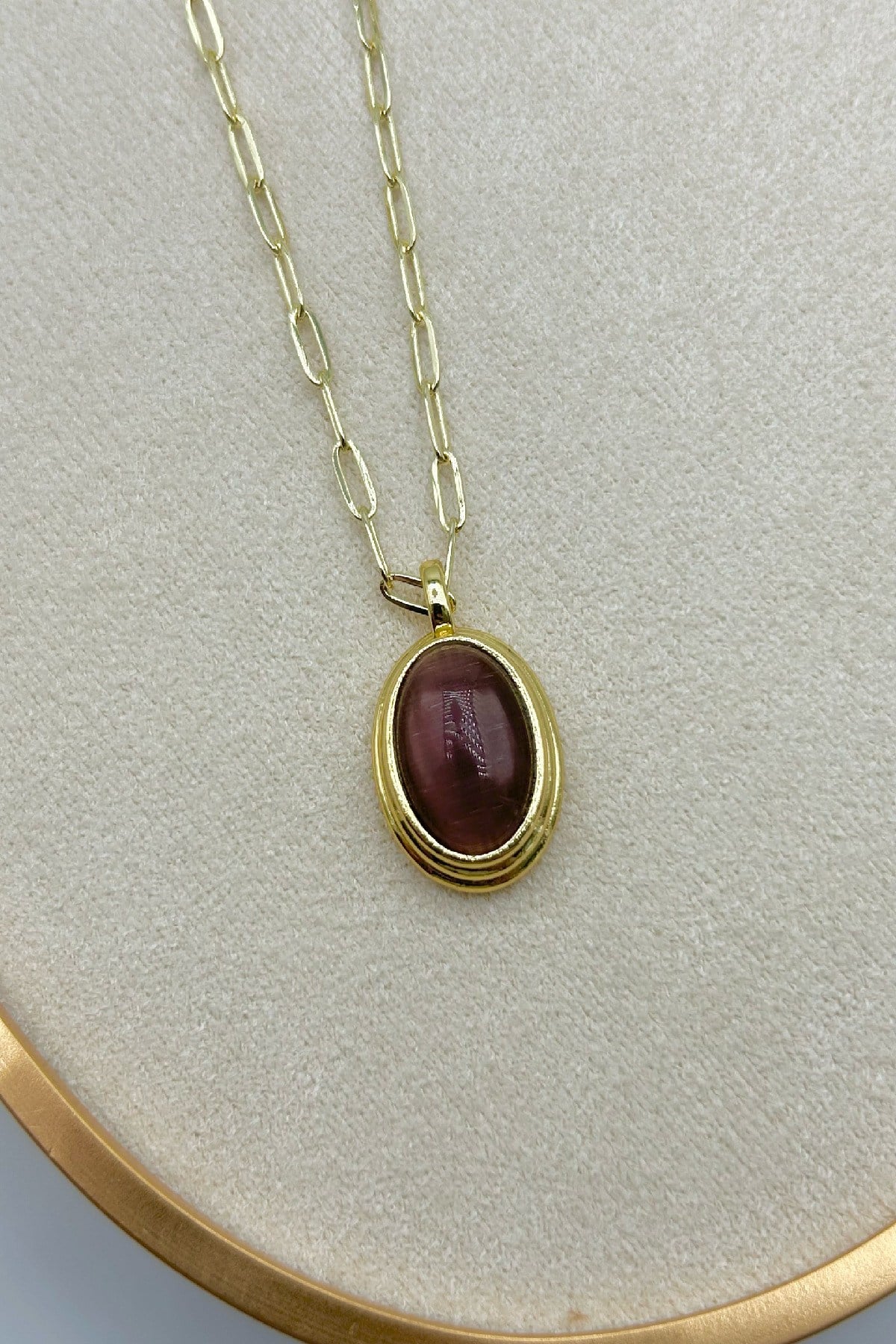 14K Altın Renginde Vintage Model Çelik Kadın Kolye - Ayarlanabilir (22 cm+5 cm)