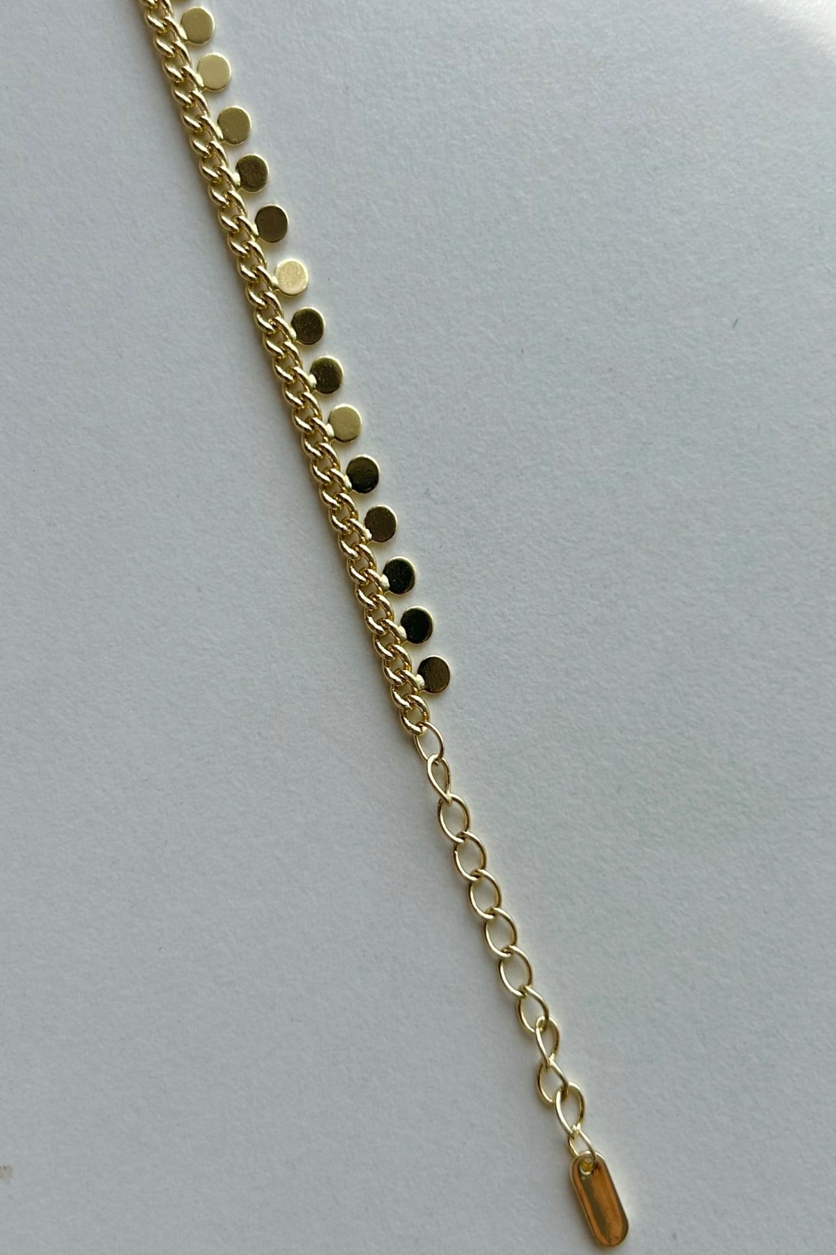Daire Plaka Sallantılı Kadın Çelik Bileklik - Ayarlanabilir (17cm + 3 cm)
