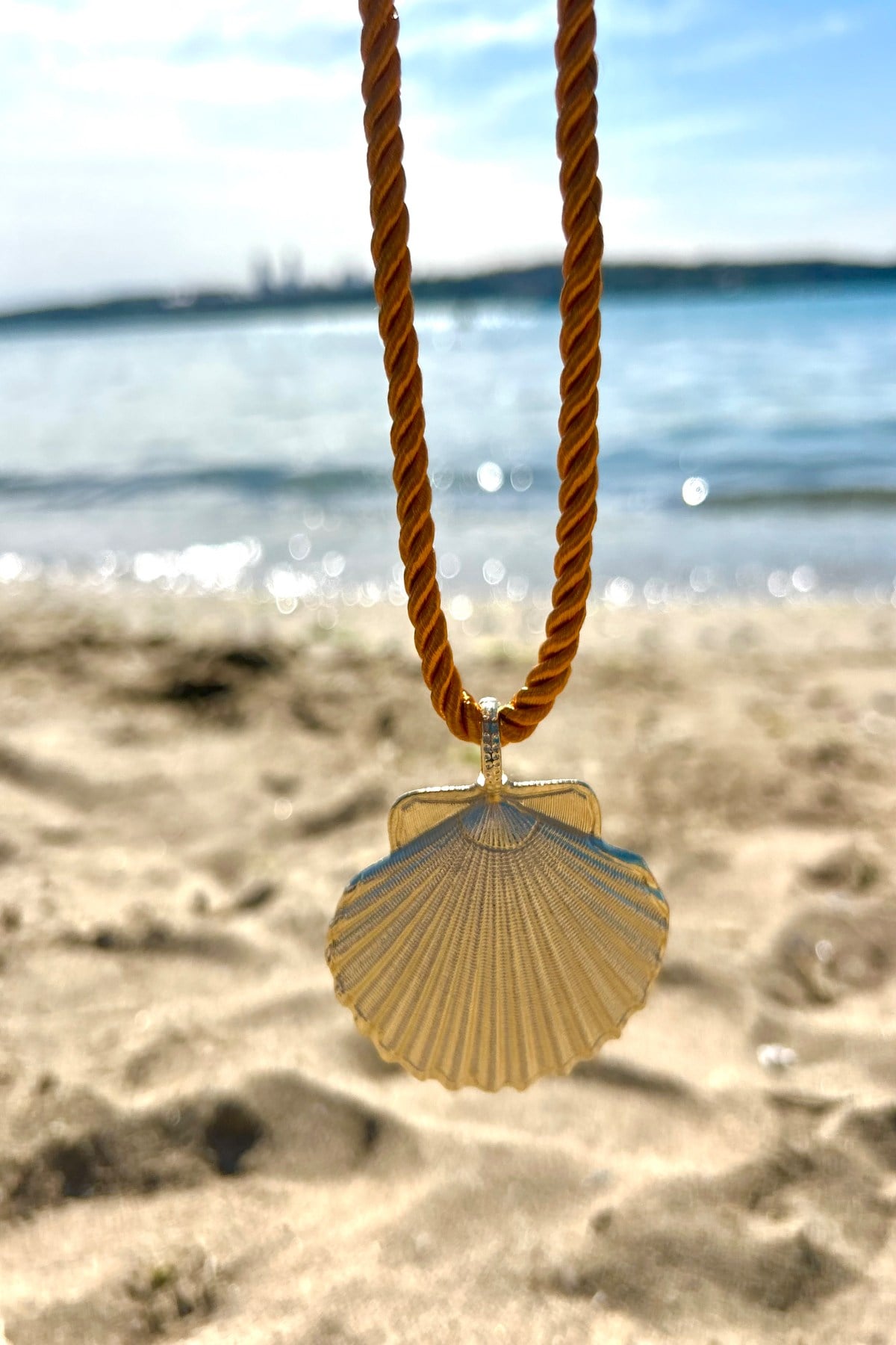 Deniz Kabuğu Detaylı Yazlık/Plajlık Kadın Kolye - Ayarlanabilir (27cm + 7cm)