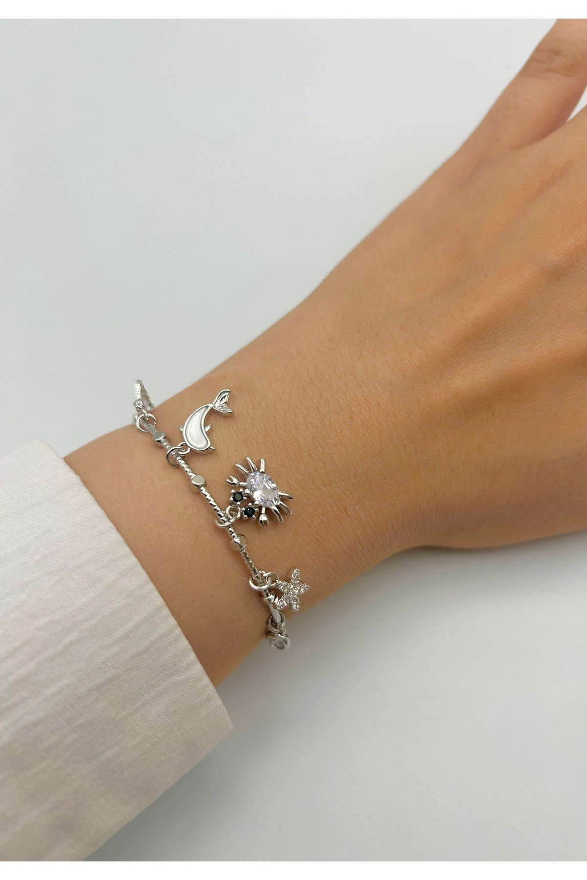 Deniz Temalı Charm Kadın Bileklik - Bileğe Göre Ayarlanabilir - Gold ve Gümüş Renk Seçenekleriyle