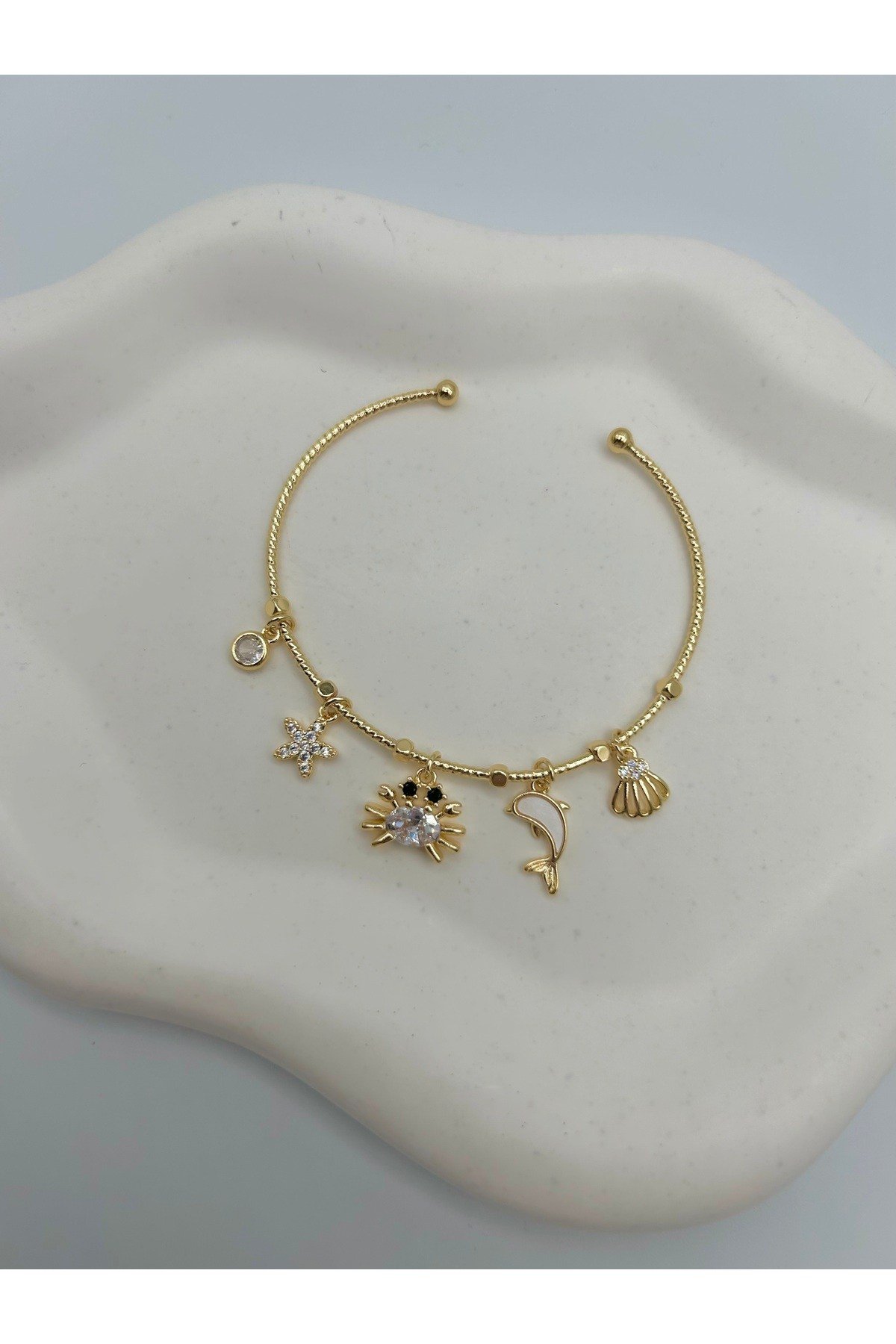 Deniz Temalı Charm Kadın Bileklik - Bileğe Göre Ayarlanabilir - Gold ve Gümüş Renk Seçenekleriyle