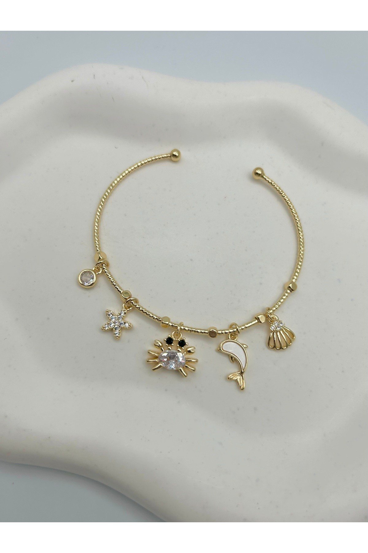 Deniz Temalı Charm Kadın Bileklik - Bileğe Göre Ayarlanabilir - Gold ve Gümüş Renk Seçenekleriyle