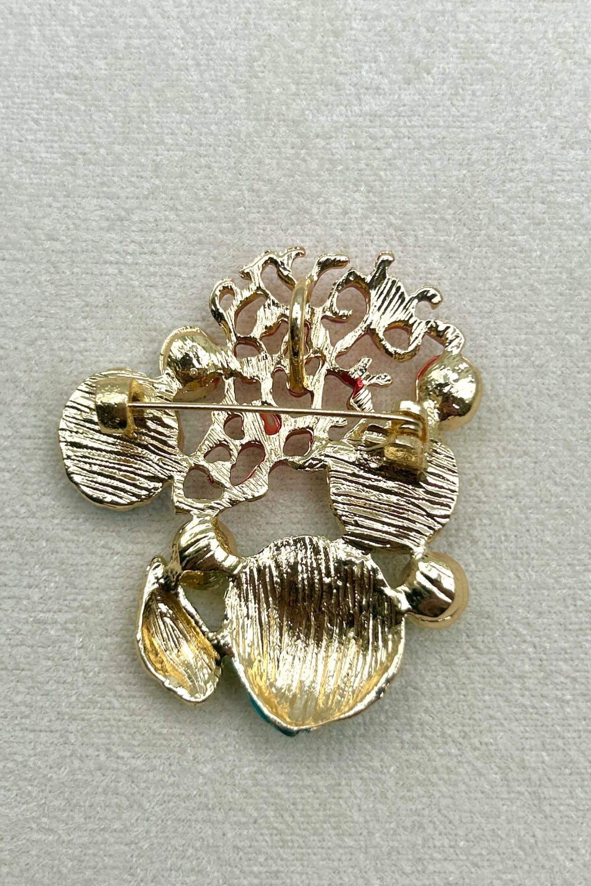 Deniz Temalı İncili ve Taşlı Broş (5 cm) - Çanta, Şapka, Ceket ve Yaka'da Kullanılabilir