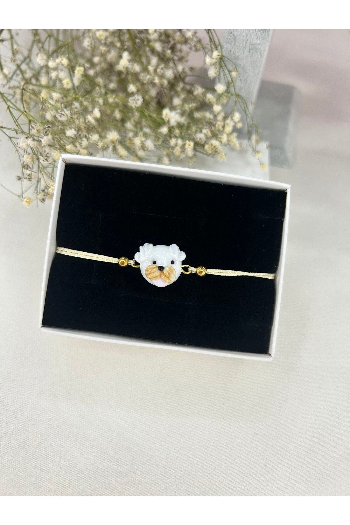 El Yapımı Özel Tasarım Köpek Figürlü Ayarlanabilir Kadın Bileklik - Hediyelik