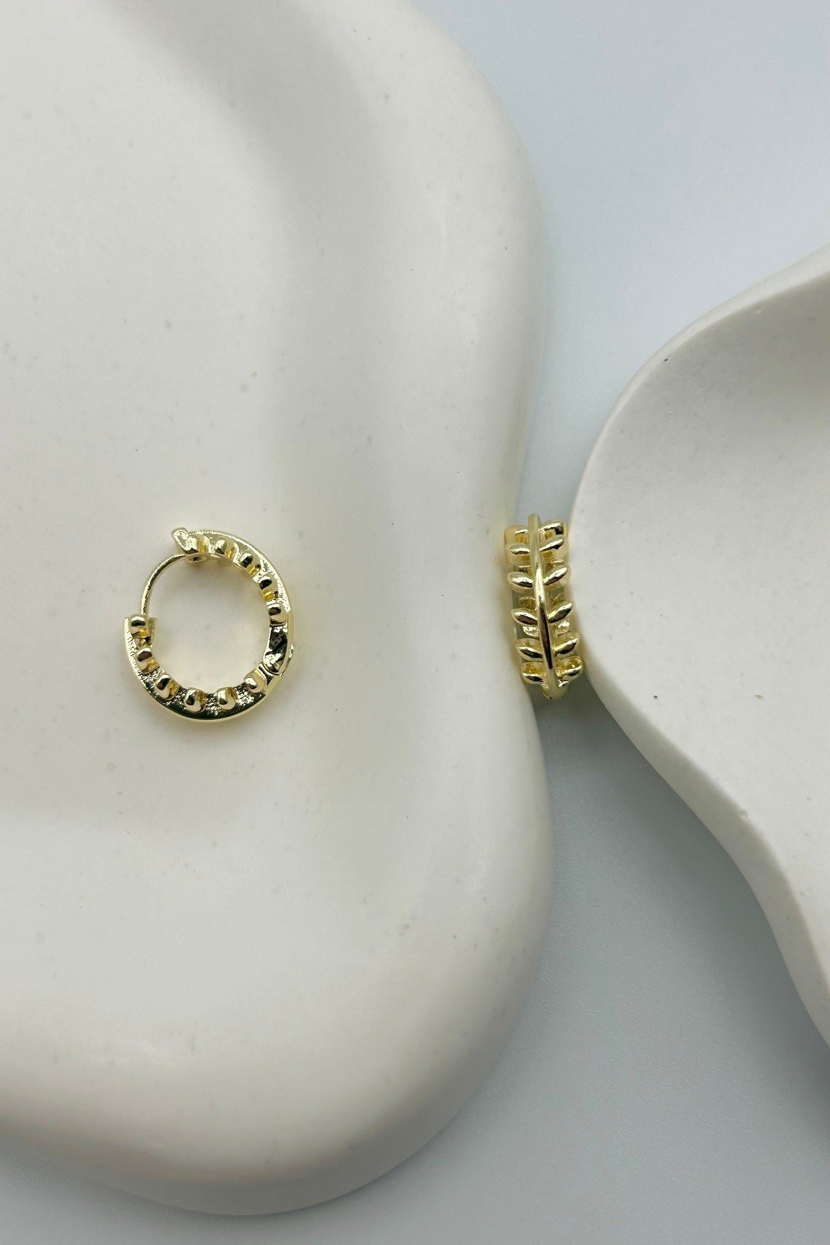 Gömme Zirkon Taşlı Çoklu Set Halka Kadın Küpe - Gold ve Gümüş Renk