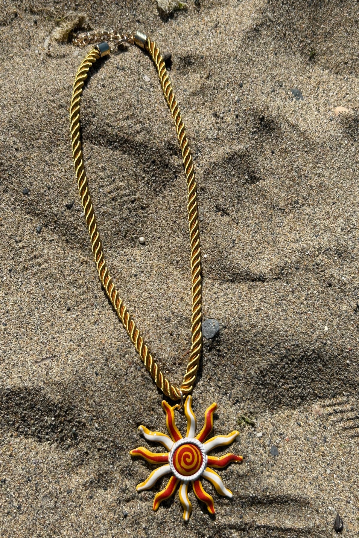 Güneş Temalı Yazlık/Plajlık Kadın Kolye -Ayarlanabilir (28cm + 3.5 cm)