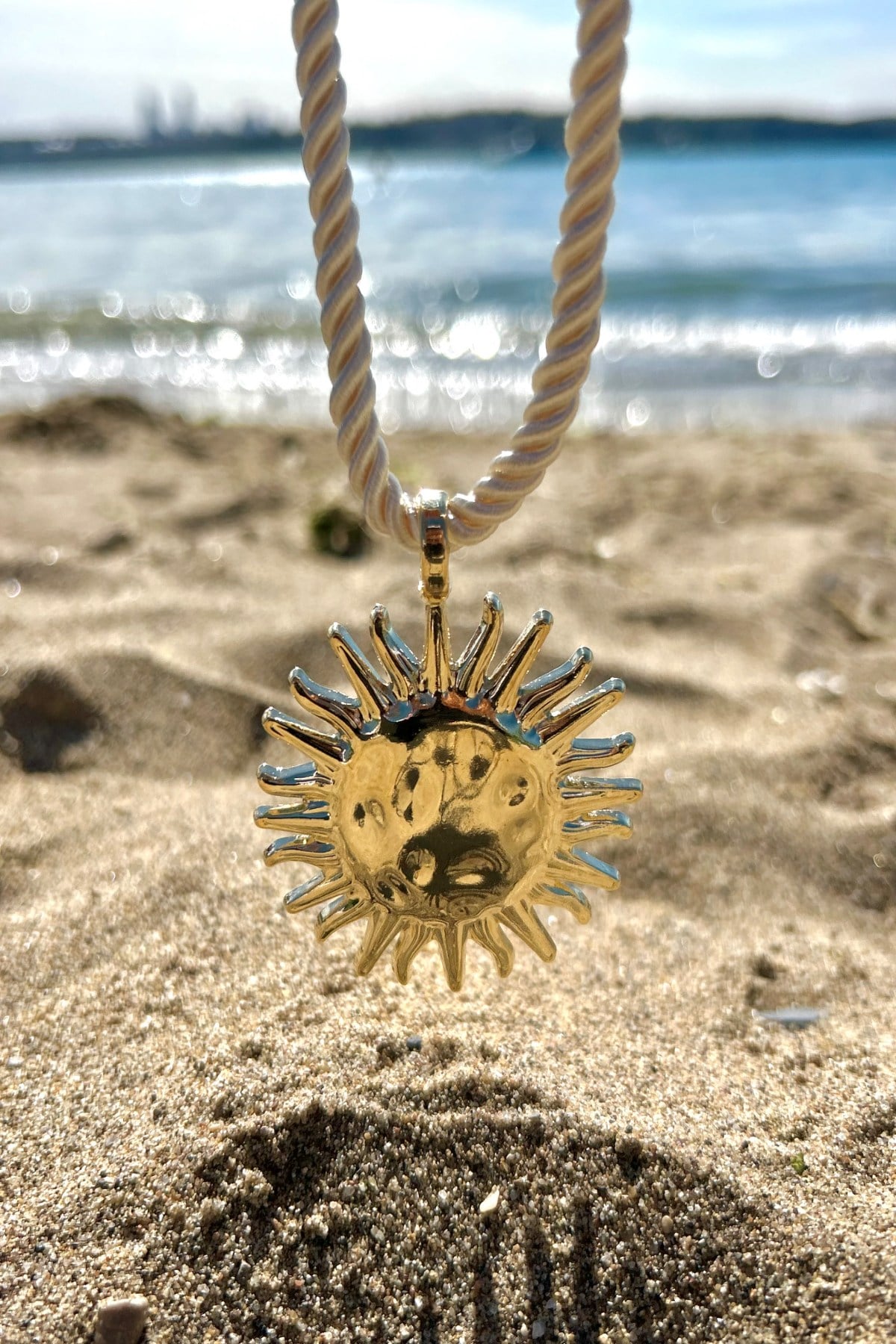 Güneş Temalı Yazlık/Plajlık Kadın Kolye - Ayarlanabilir (28cm + 6cm)