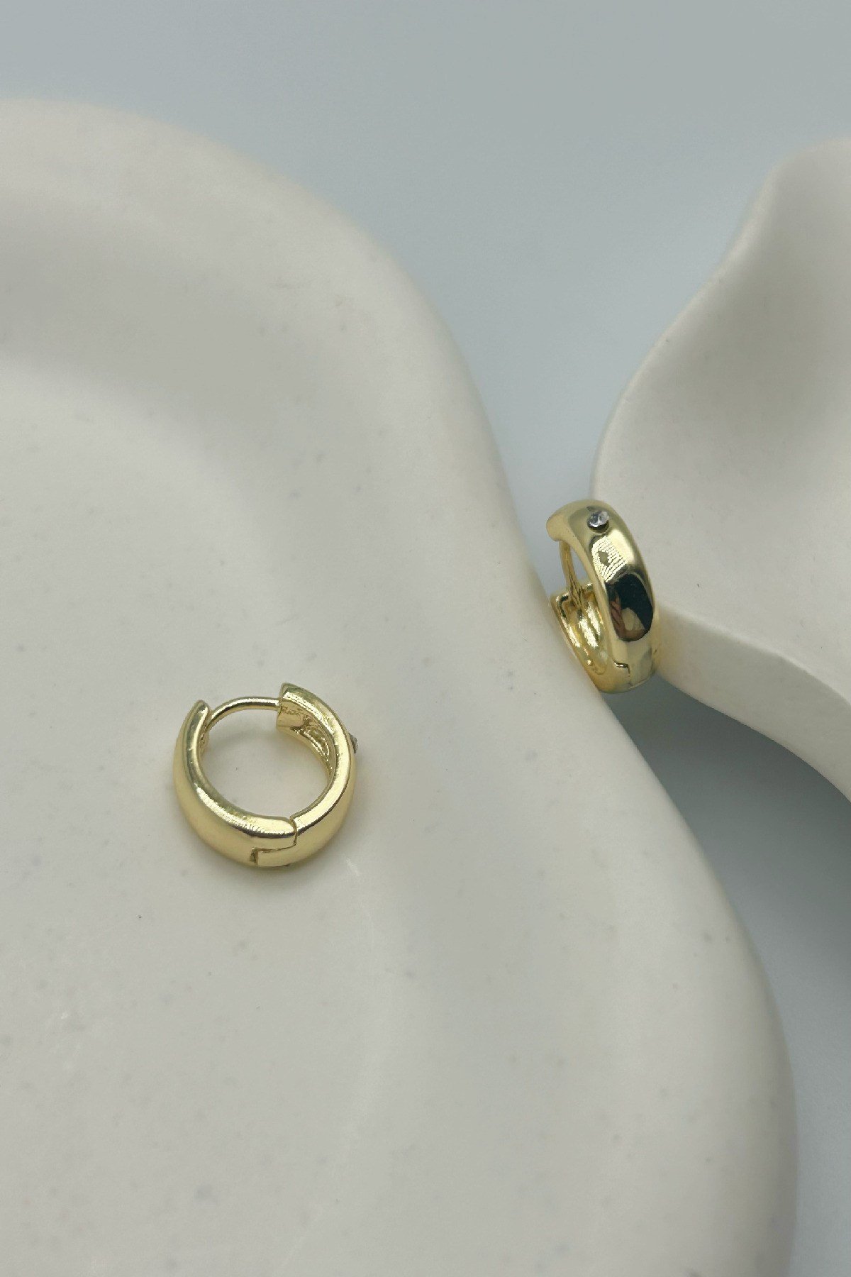 İnci Detaylı Gold Renk Kadın Set Küpe