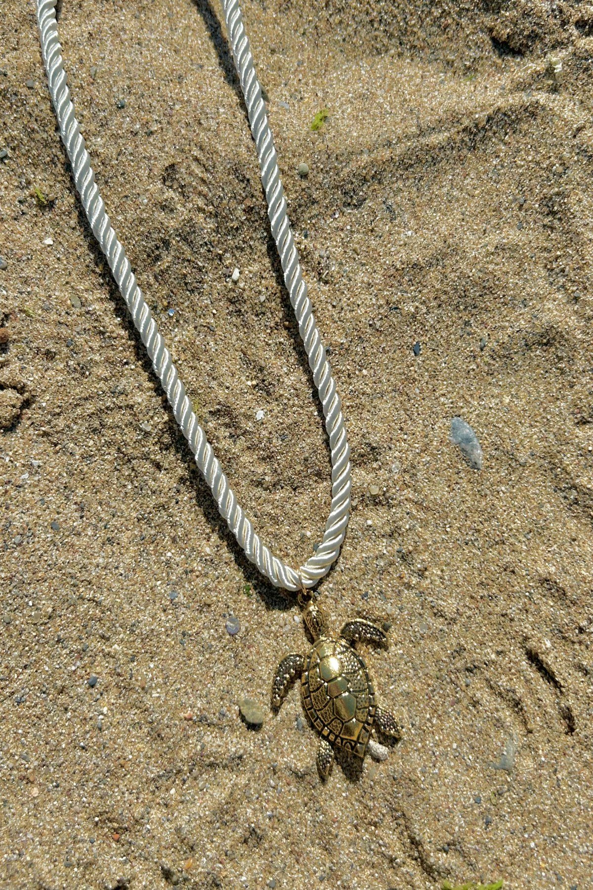 Kaplumbağa Temalı Yazlık/Plajlık Kadın Kolye - Ayarlanabilir (27cm + 5cm)