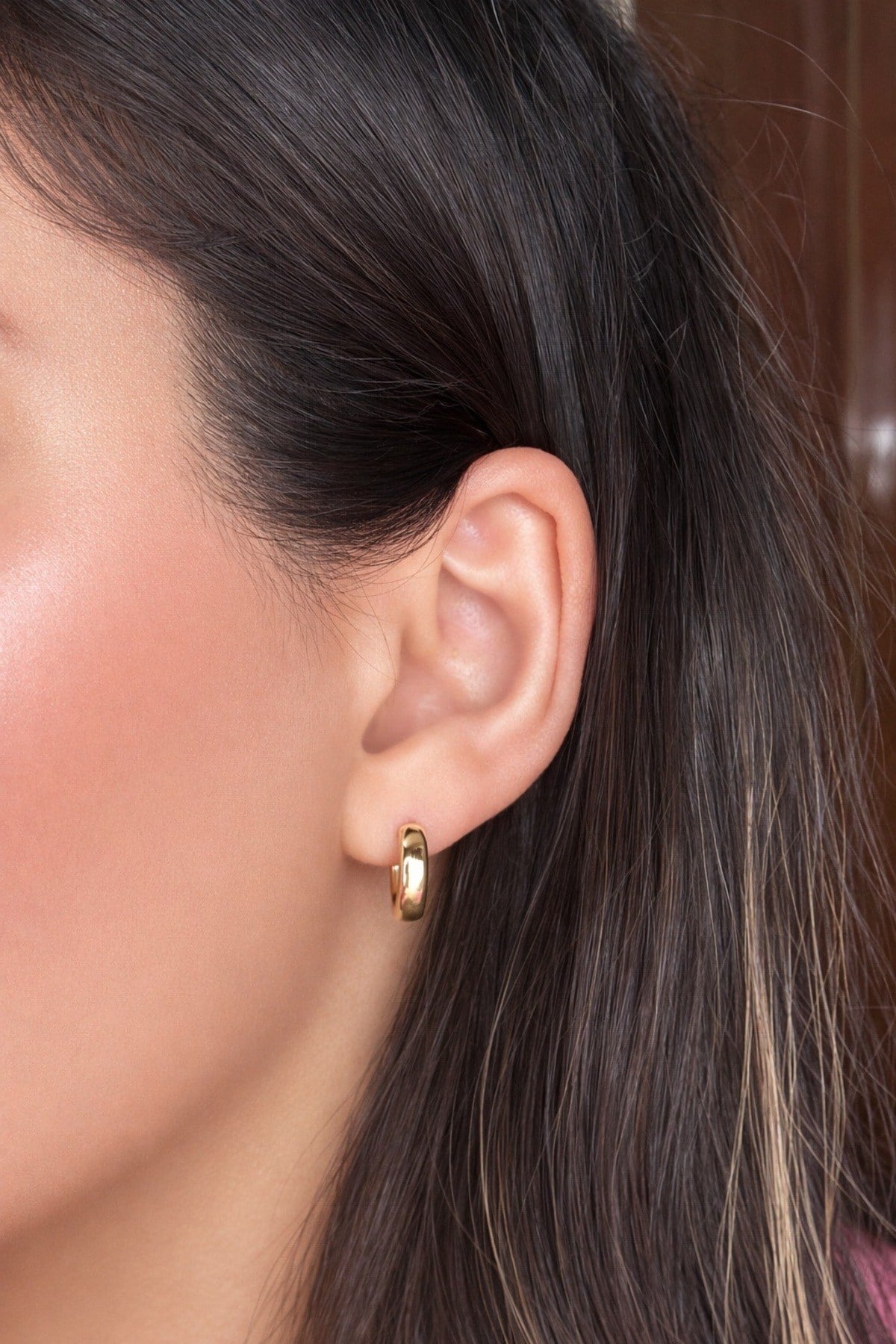 Klasik Model Gold Renk Halka Kadın Küpe - Kararmaz