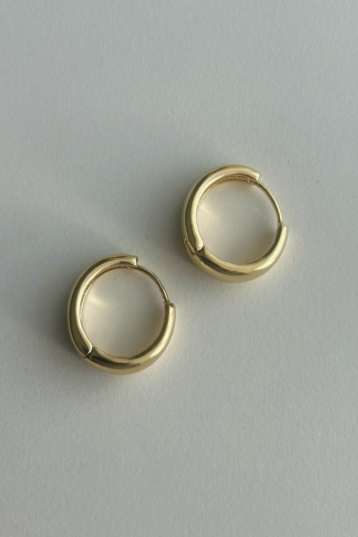 Özel Seri 14K Altın Kaplama Basic Halka Kadın Küpe (Birinci Sınıf Kalite/Kararmaz/Paslanmaz) - Gold/Gümüş